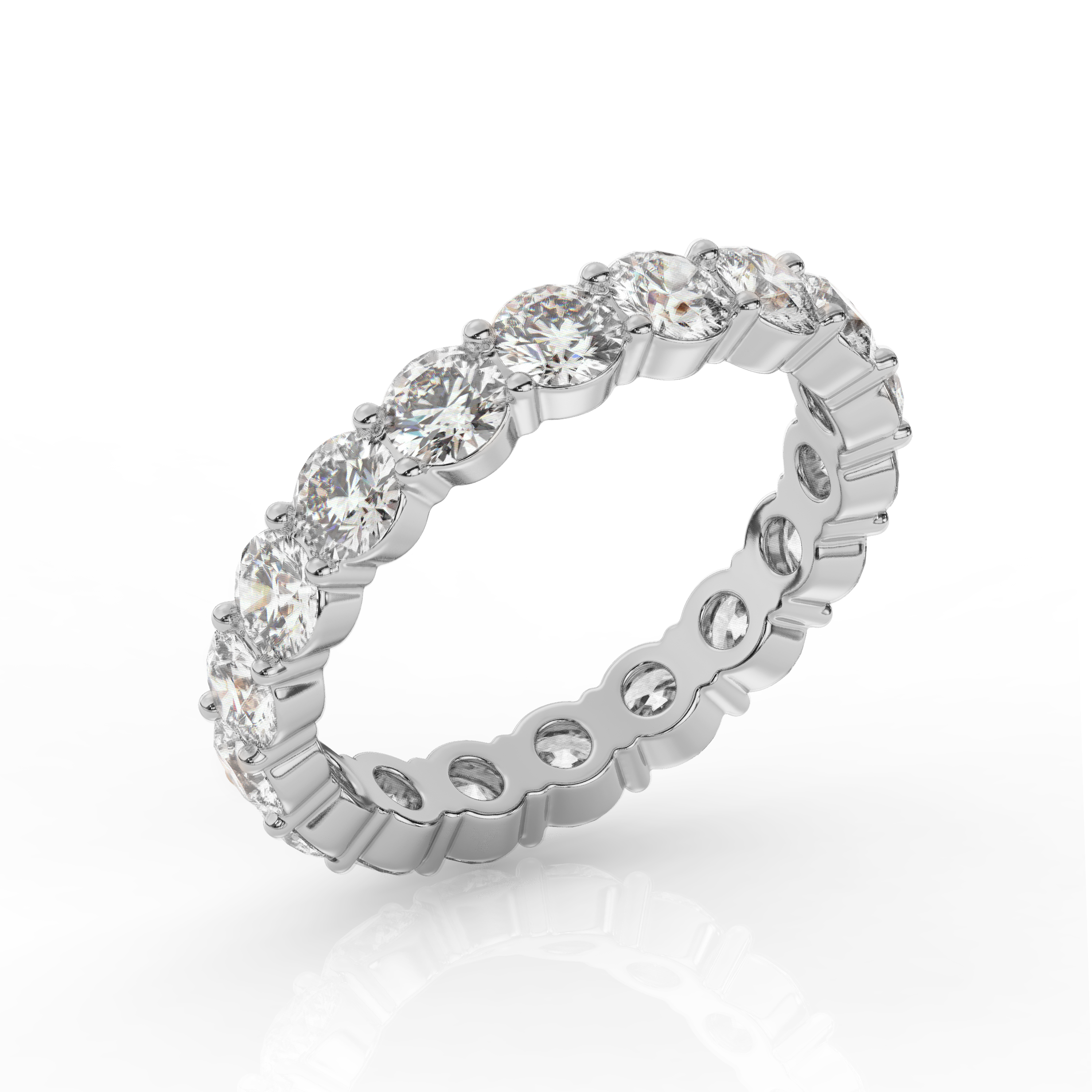 Round Diamond Eternity Band White Gold
