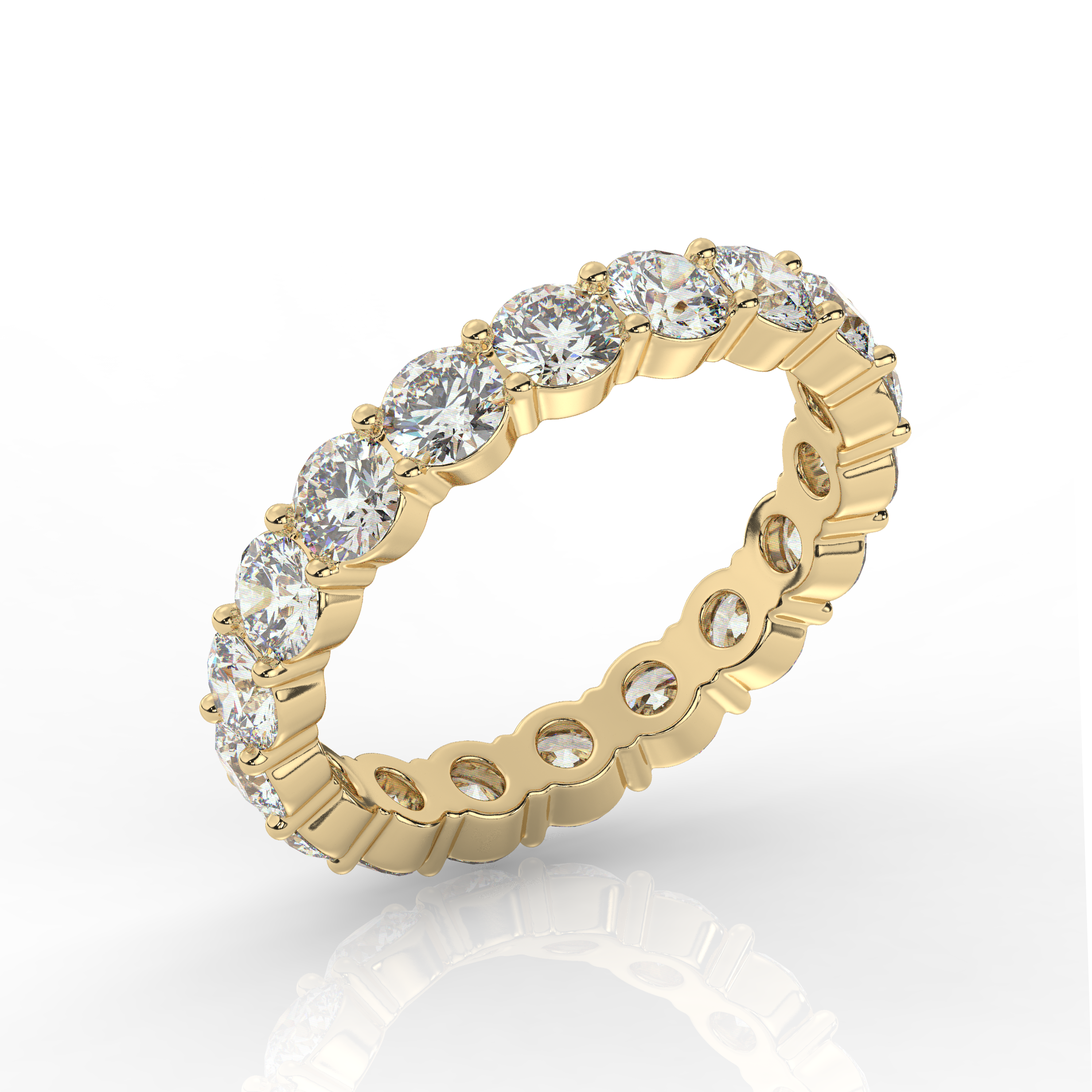 Round Diamond Eternity Band Yellow Gold