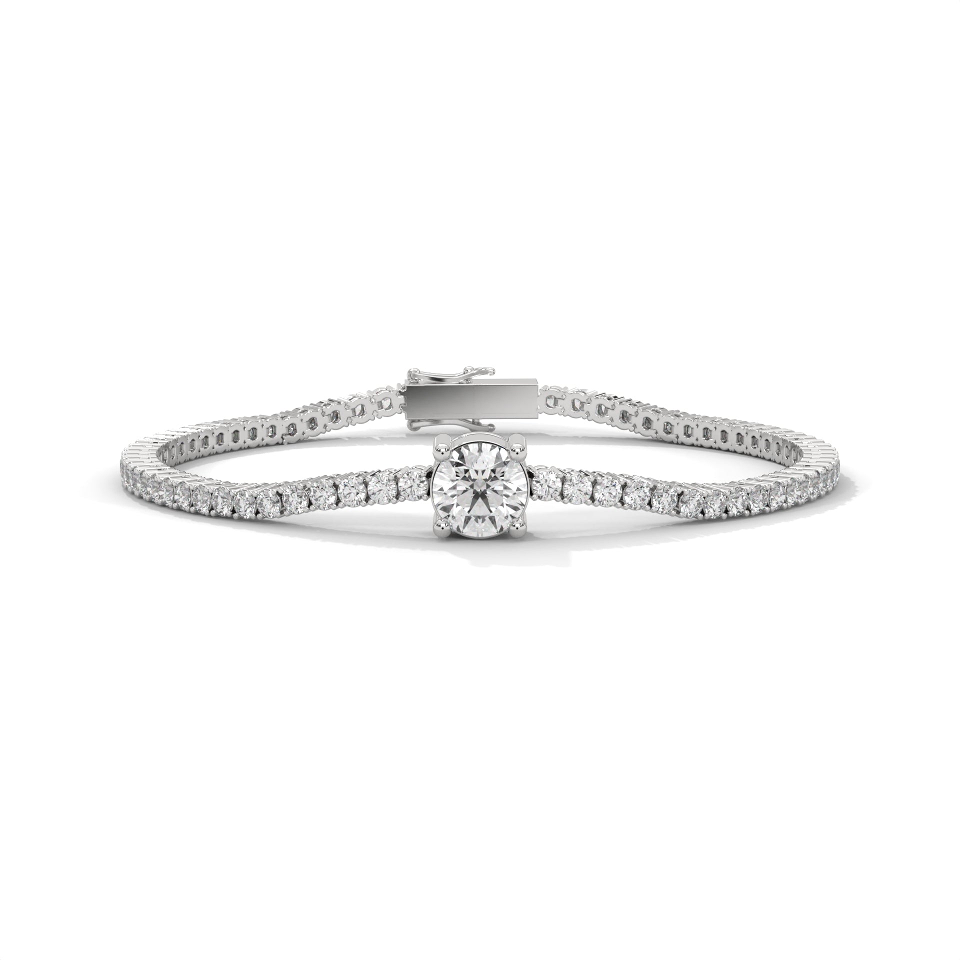 Round Diamond Round Tennis Bracelet White Gold