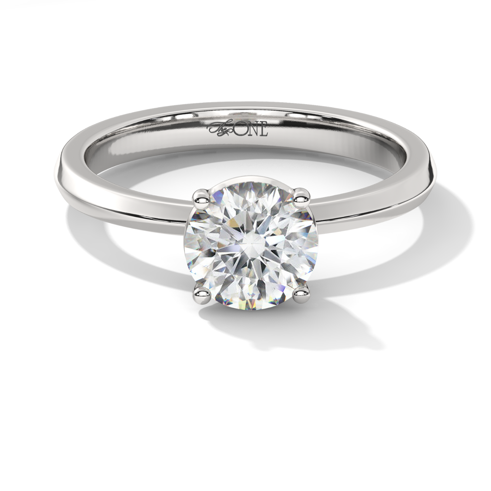 Round Solitaire 4-Claw Engagement Ring White Gold