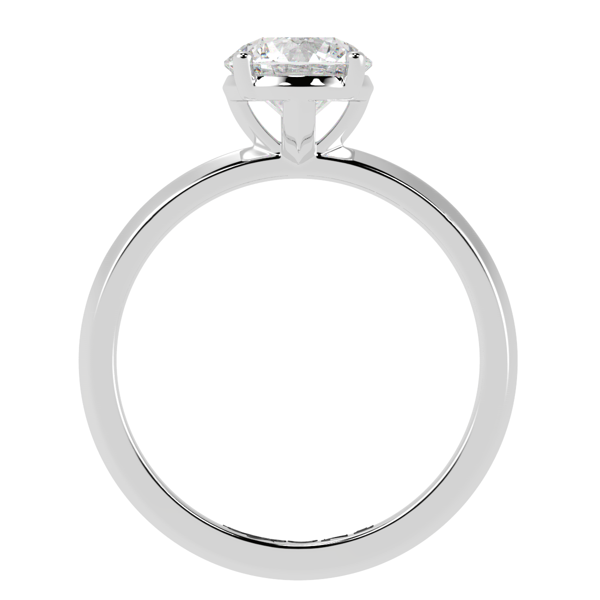 Round Solitaire 4-Claw Engagement Ring White Gold