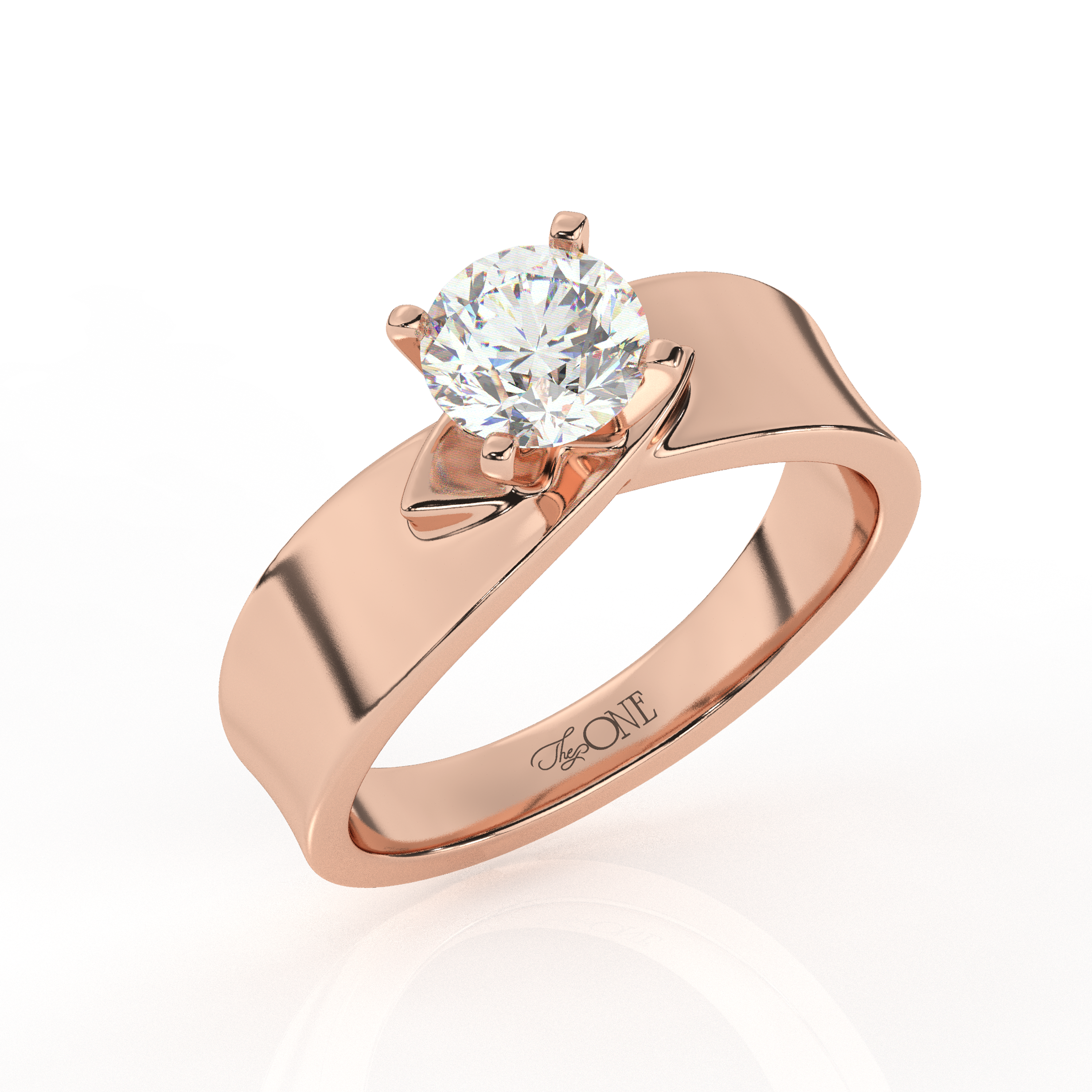 Round Solitaire set on a Twist Band Rose Gold