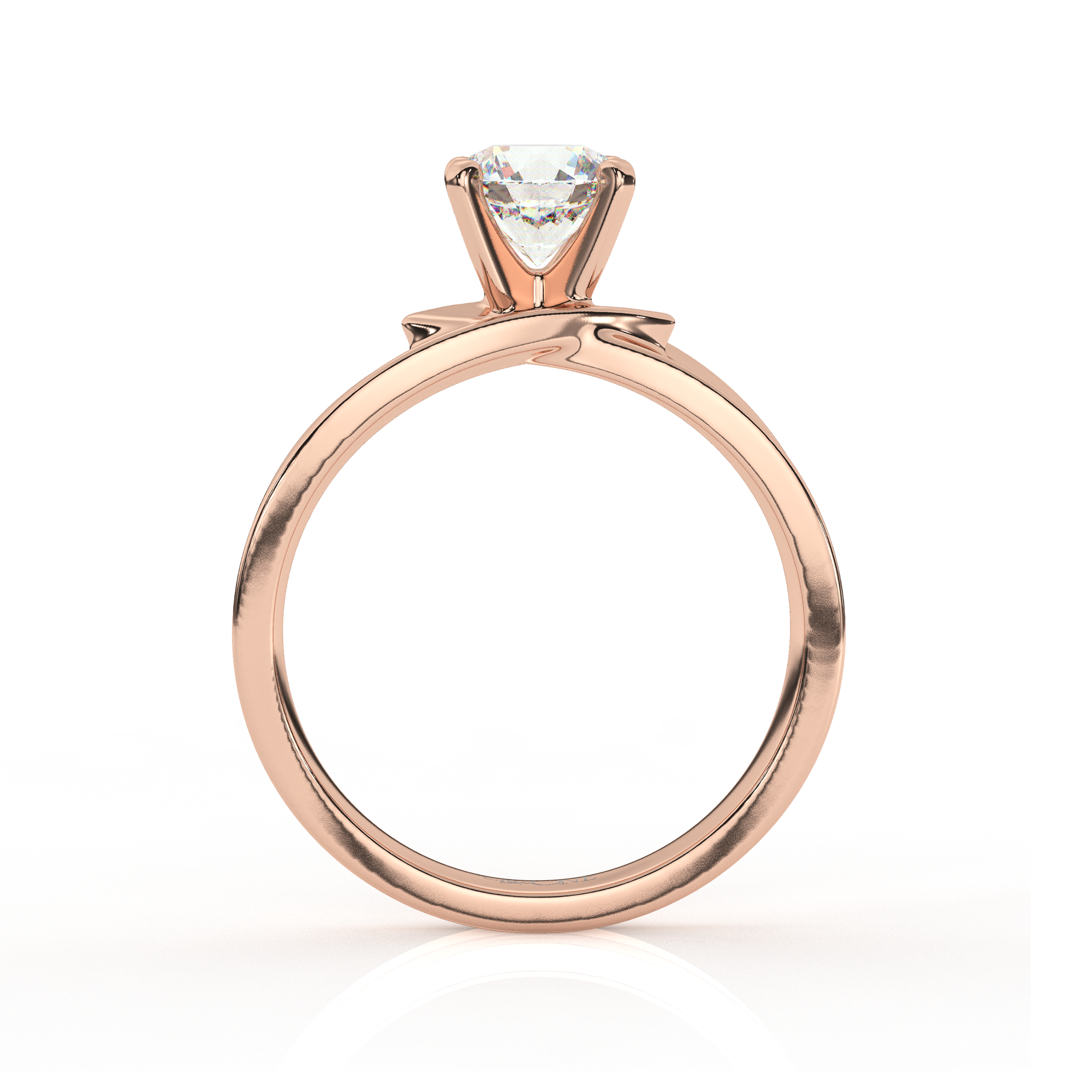 Round Solitaire set on a Twist Band Rose Gold