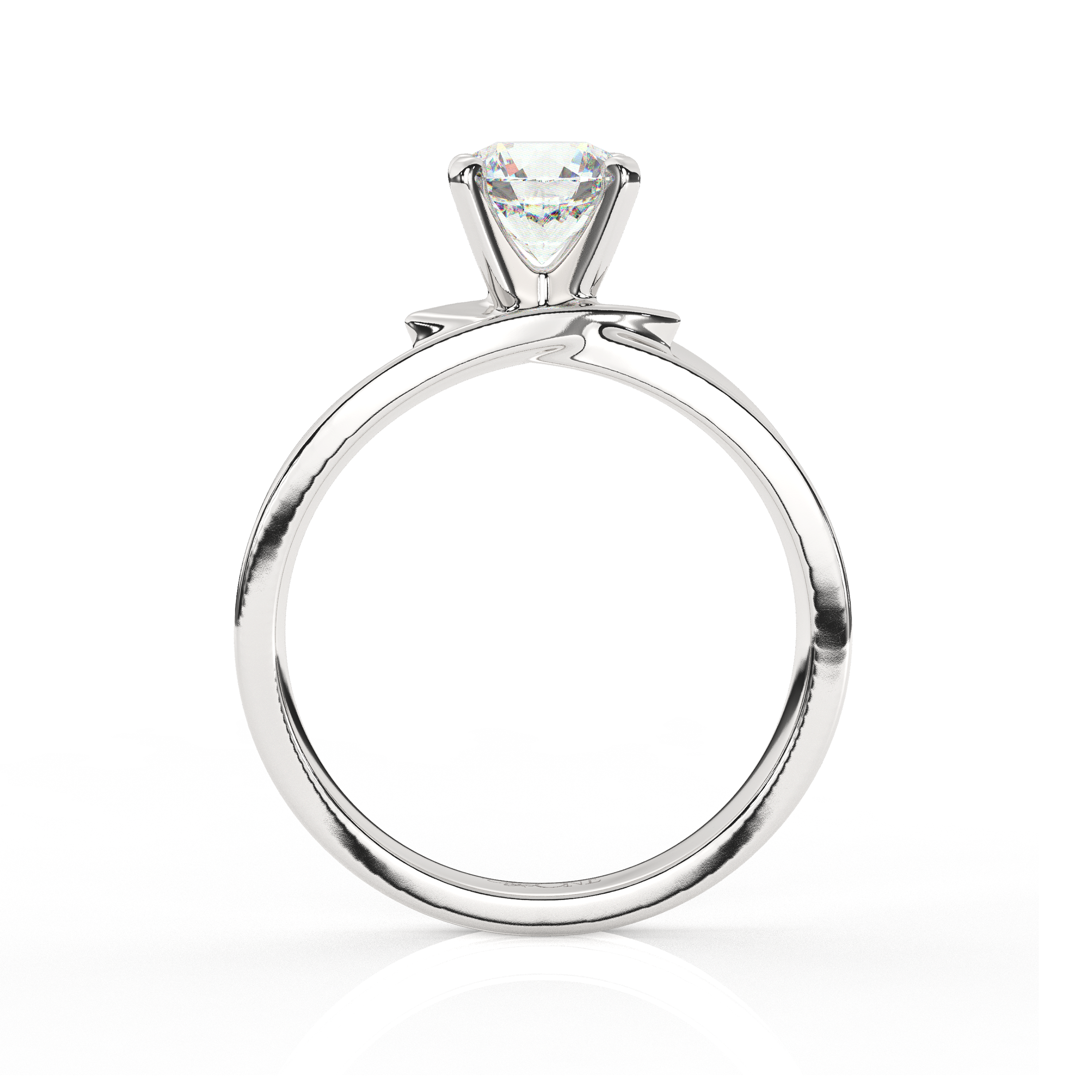 Round Solitaire set on a Twist Band Platinum