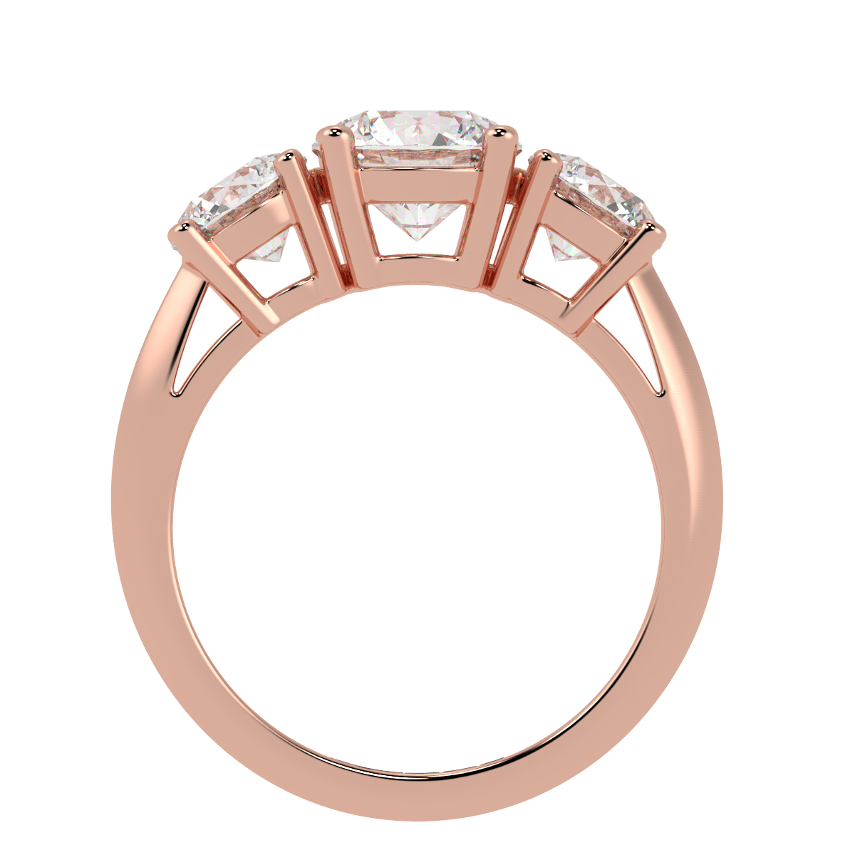 Round Trilogy Ring Rose Gold