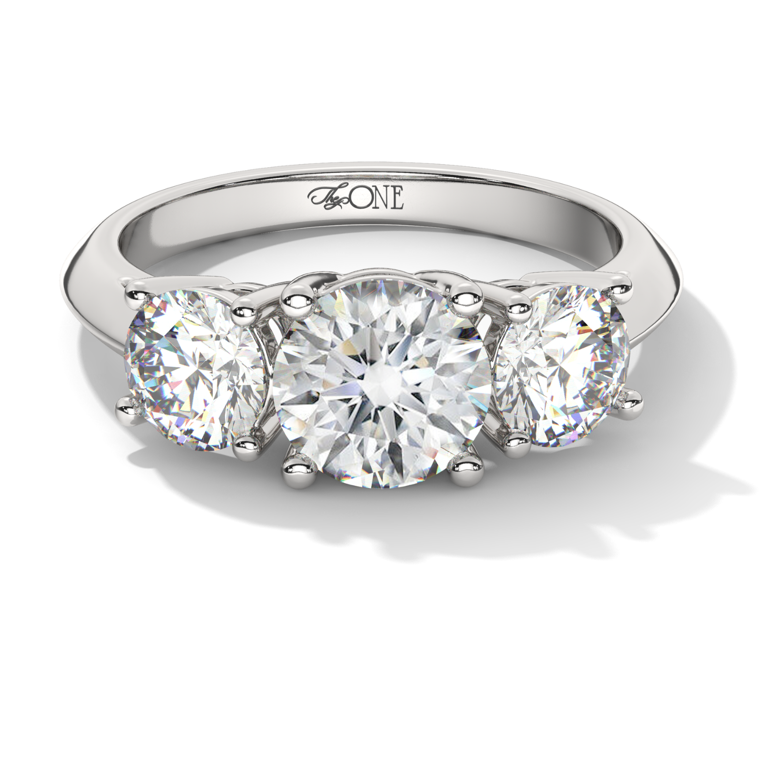 Round Trilogy Ring White gold