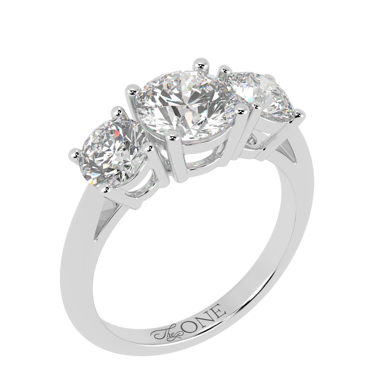 Round Trilogy Ring White Gold