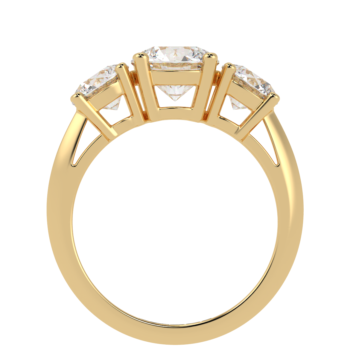 Round Trilogy Ring Yellow Gold