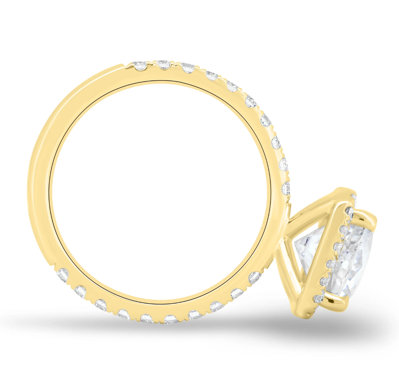 Cushion Halo on a Pavé Band