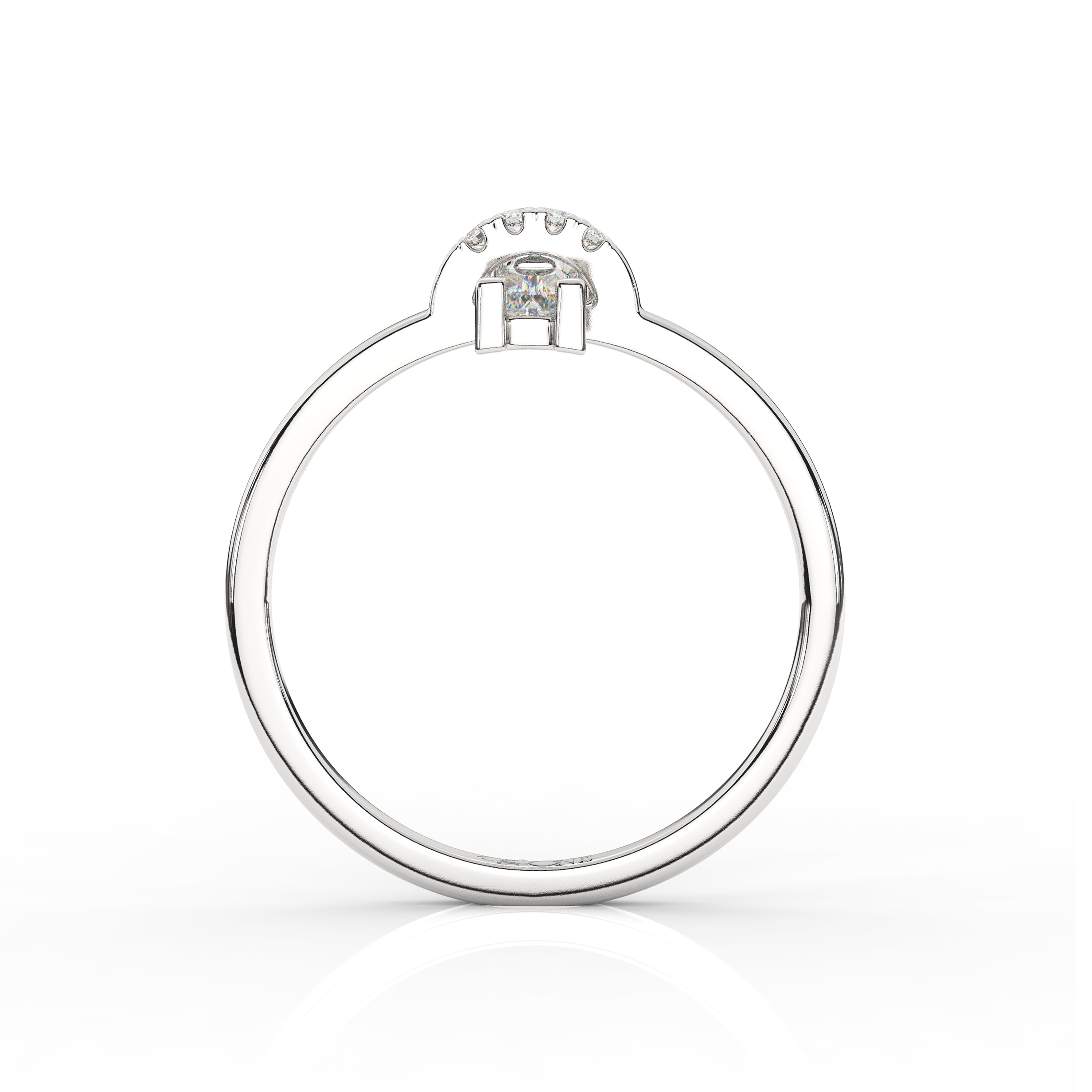 The One Delicat Baguette Diamond Ring Platinum Side