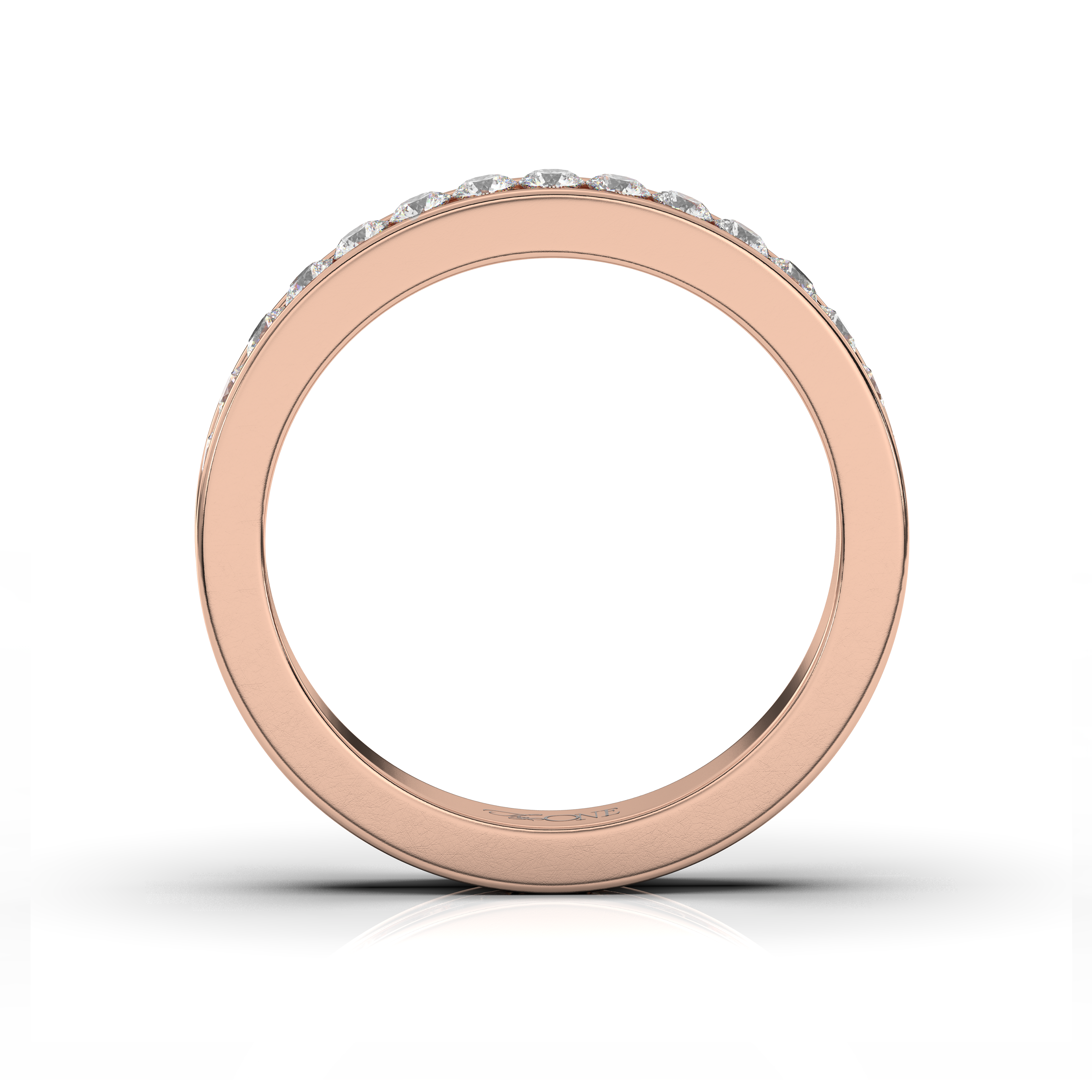 The One Diamonds Classic Round Channel Band Rose Gold
