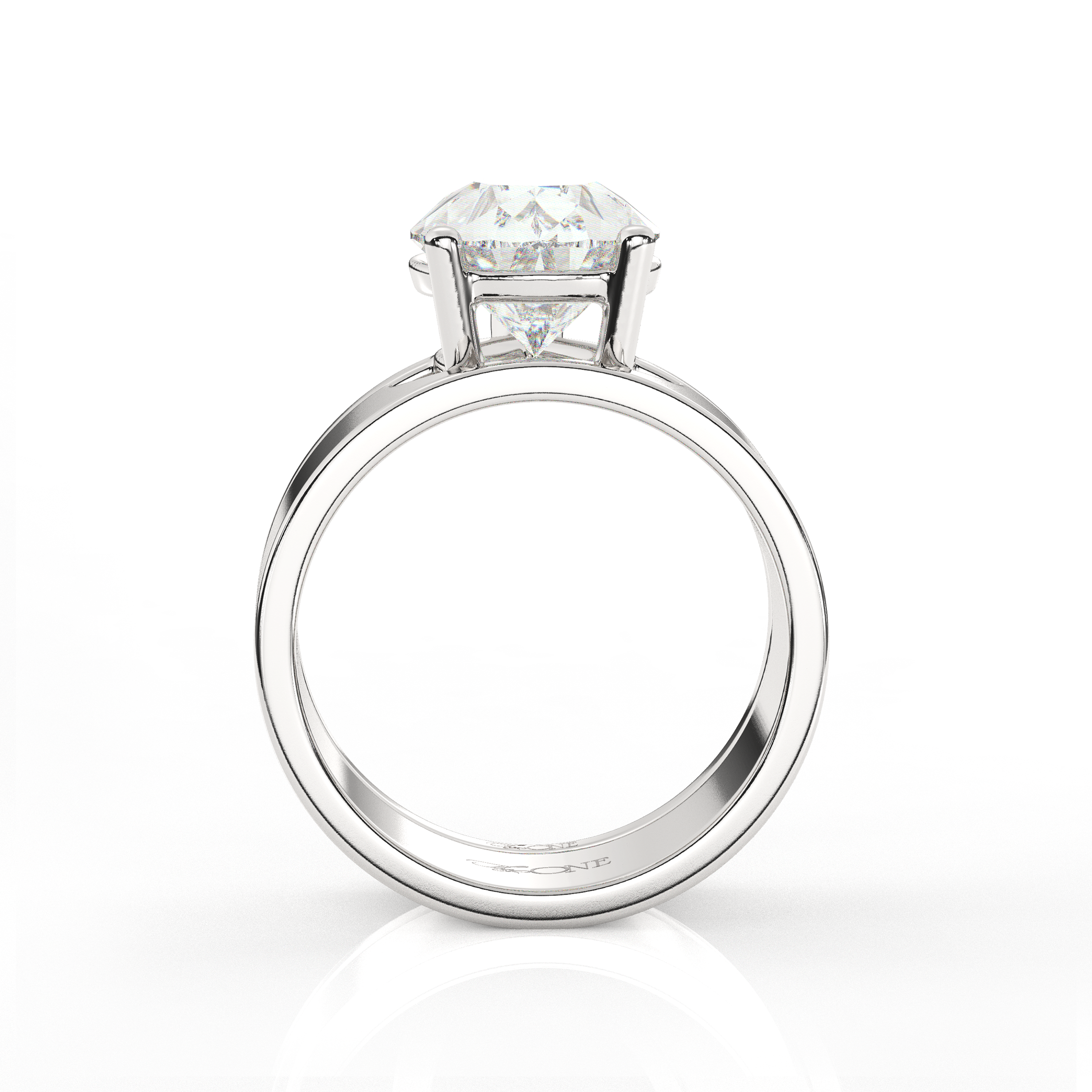 The One Illimite Pear Bridal Diamond Engagement Set Platinum Side