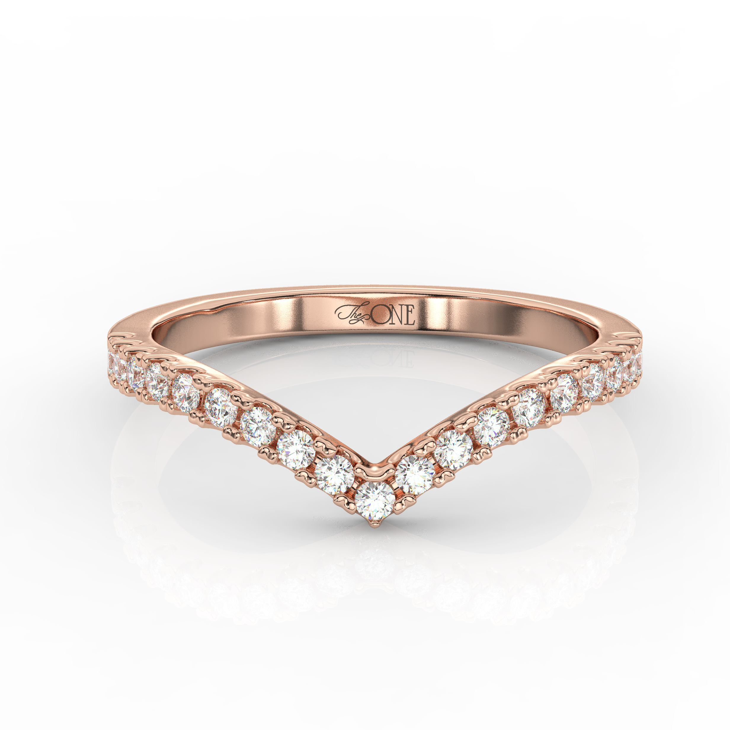V-Style Diamond Band Rose Gold