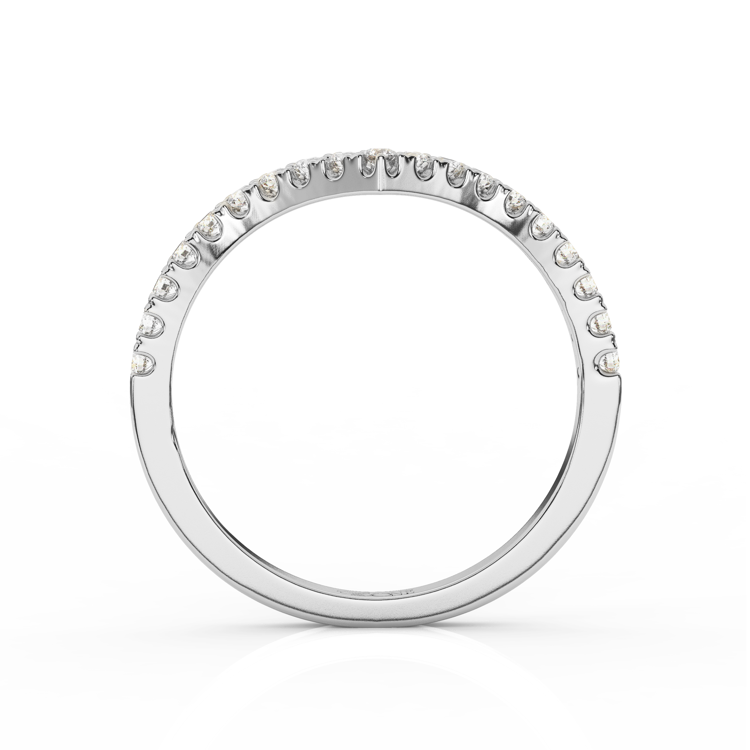 V-Style Diamond Band White Gold