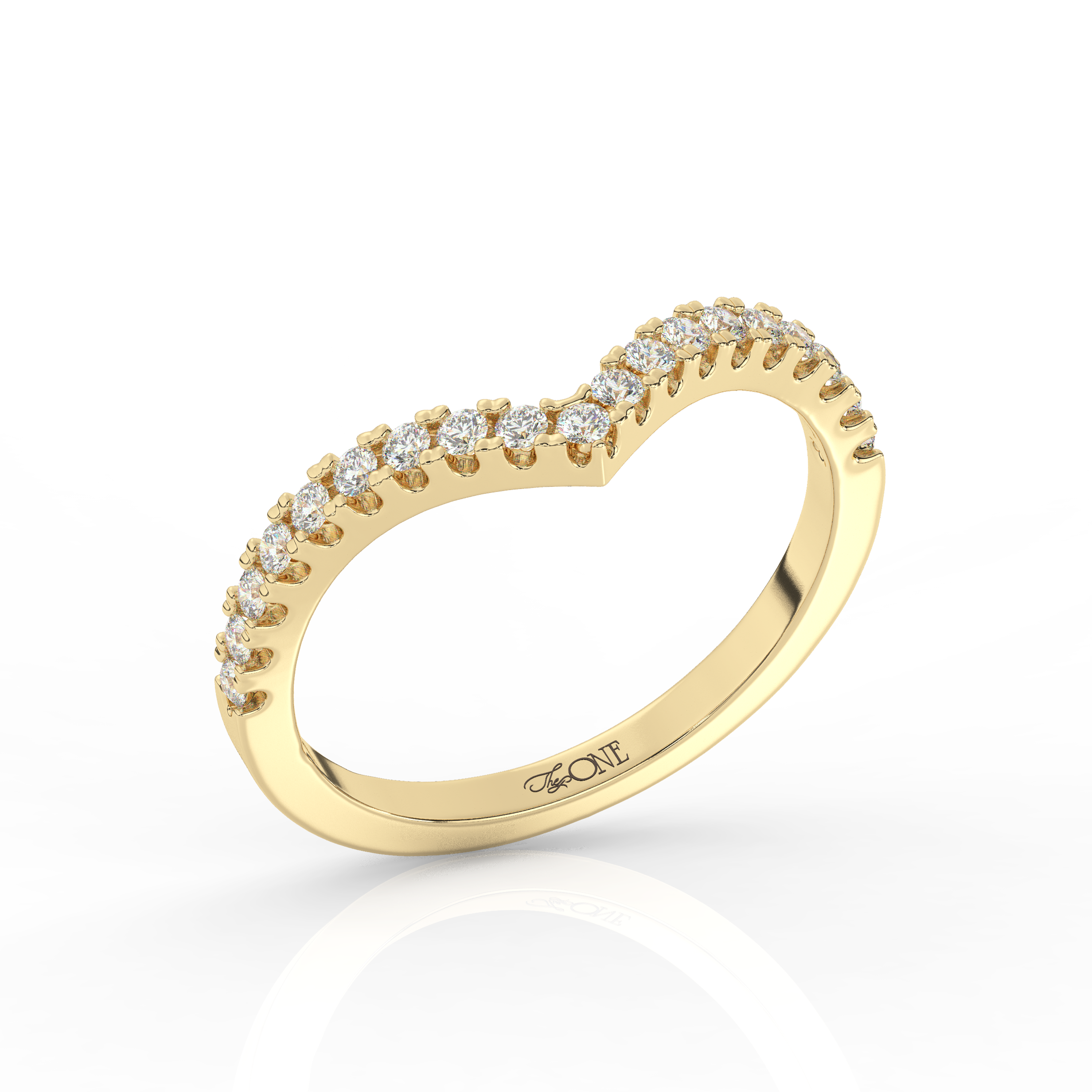 V-Style Diamond Band Yellow Gold