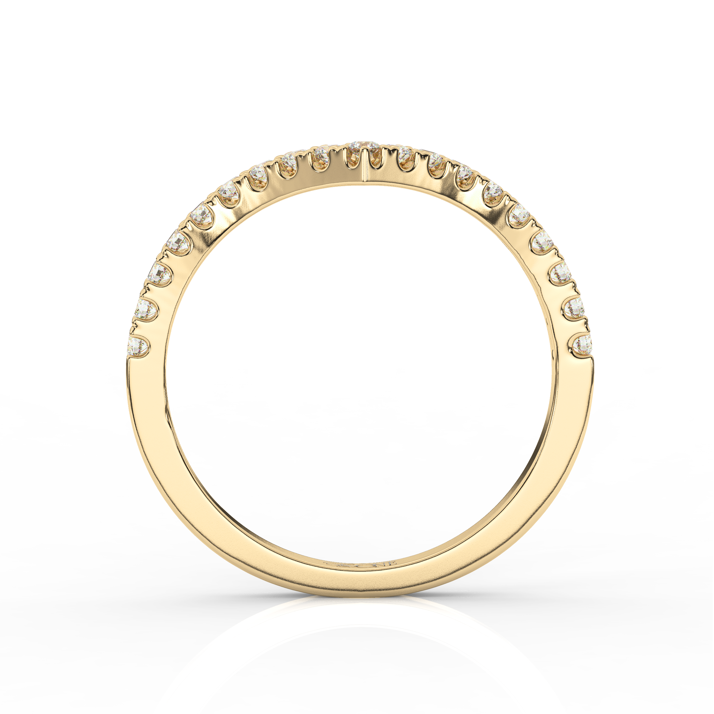 V-Style Diamond Band Yellow Gold