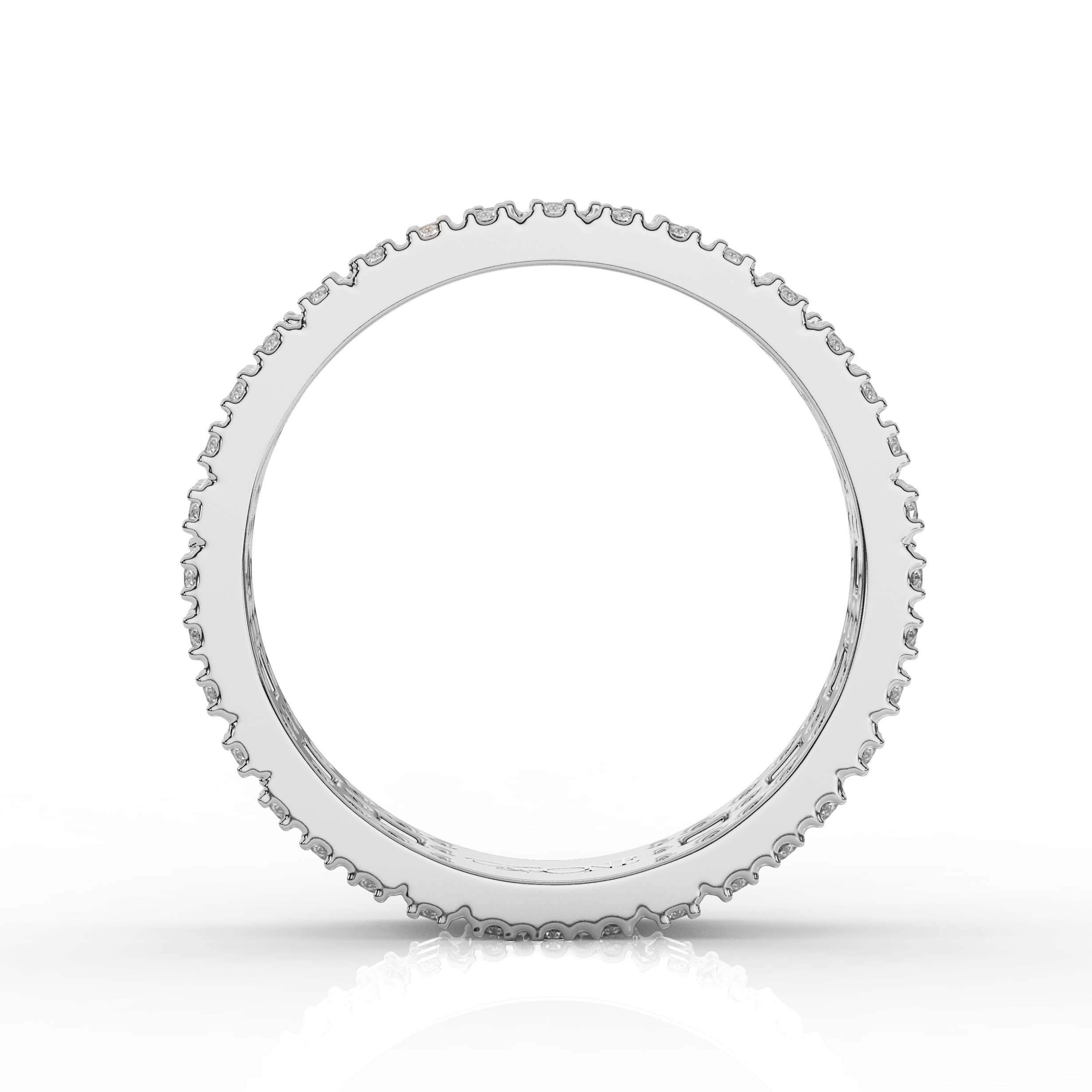 Wide T-Shaped Diamond Pavé Ring Platinum