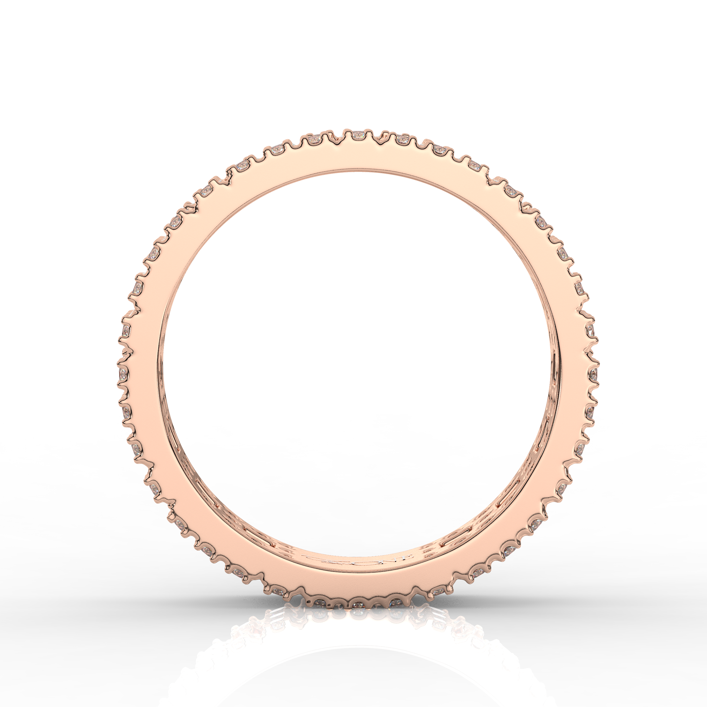 Wide T-Shaped Diamond Pavé Ring Rose Gold