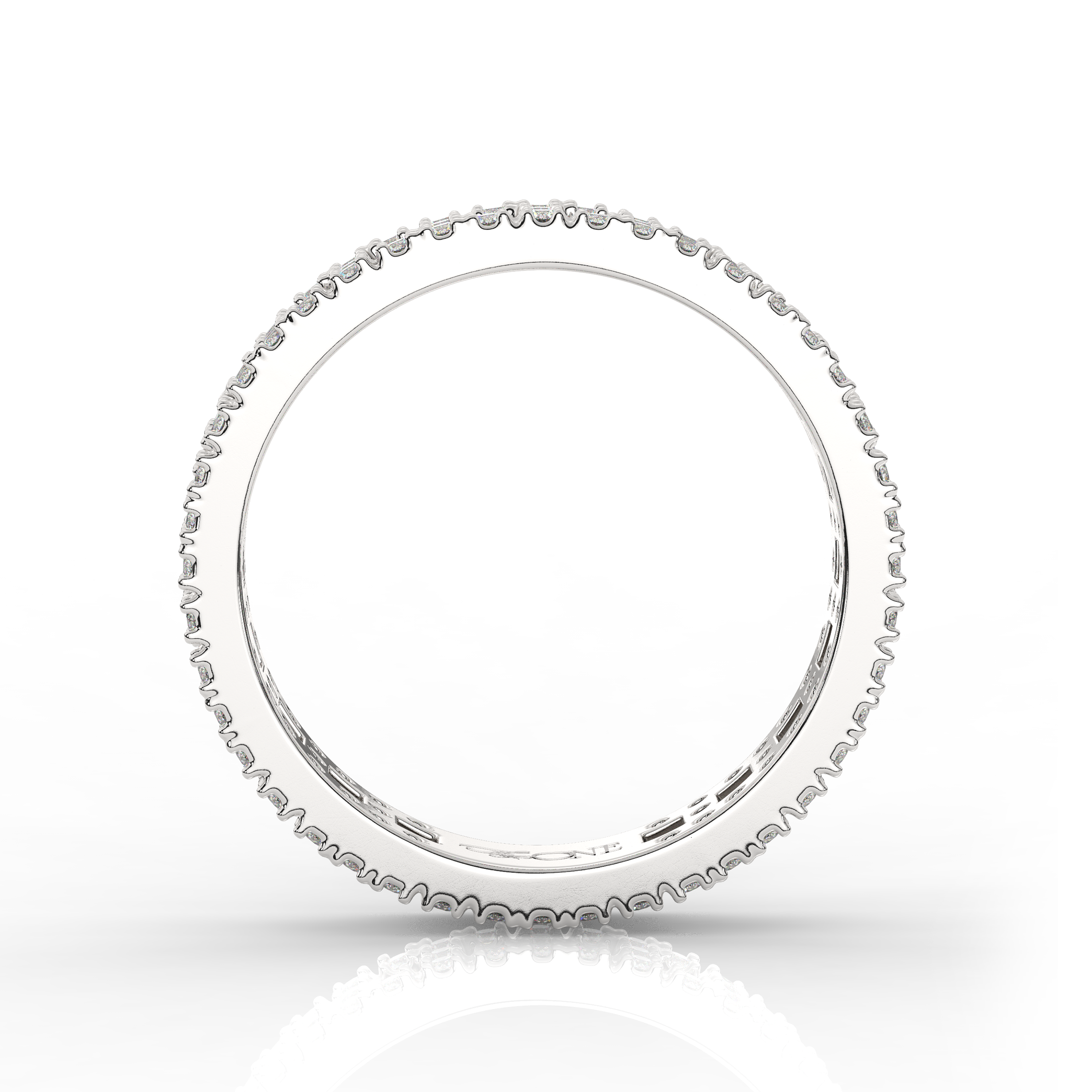 Wide T-Shaped Diamond Pavé Ring Platinun