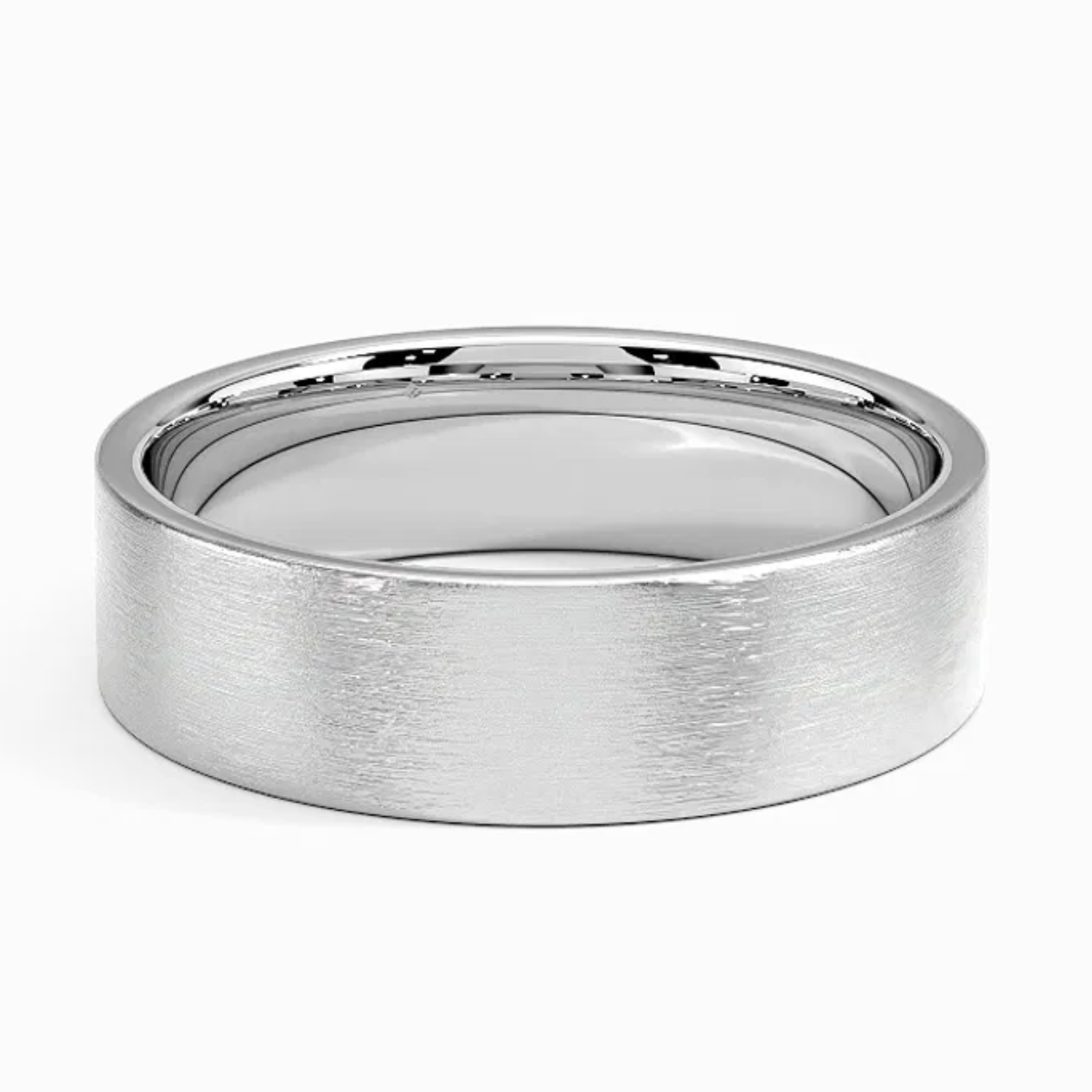 Men's 7mm Brushed Matte Cigar Wedding Band