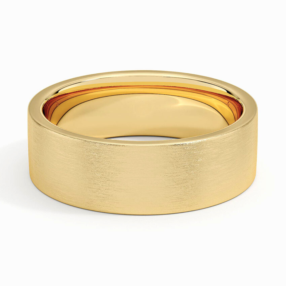 Men's 7mm Brushed Matte Cigar Wedding Band