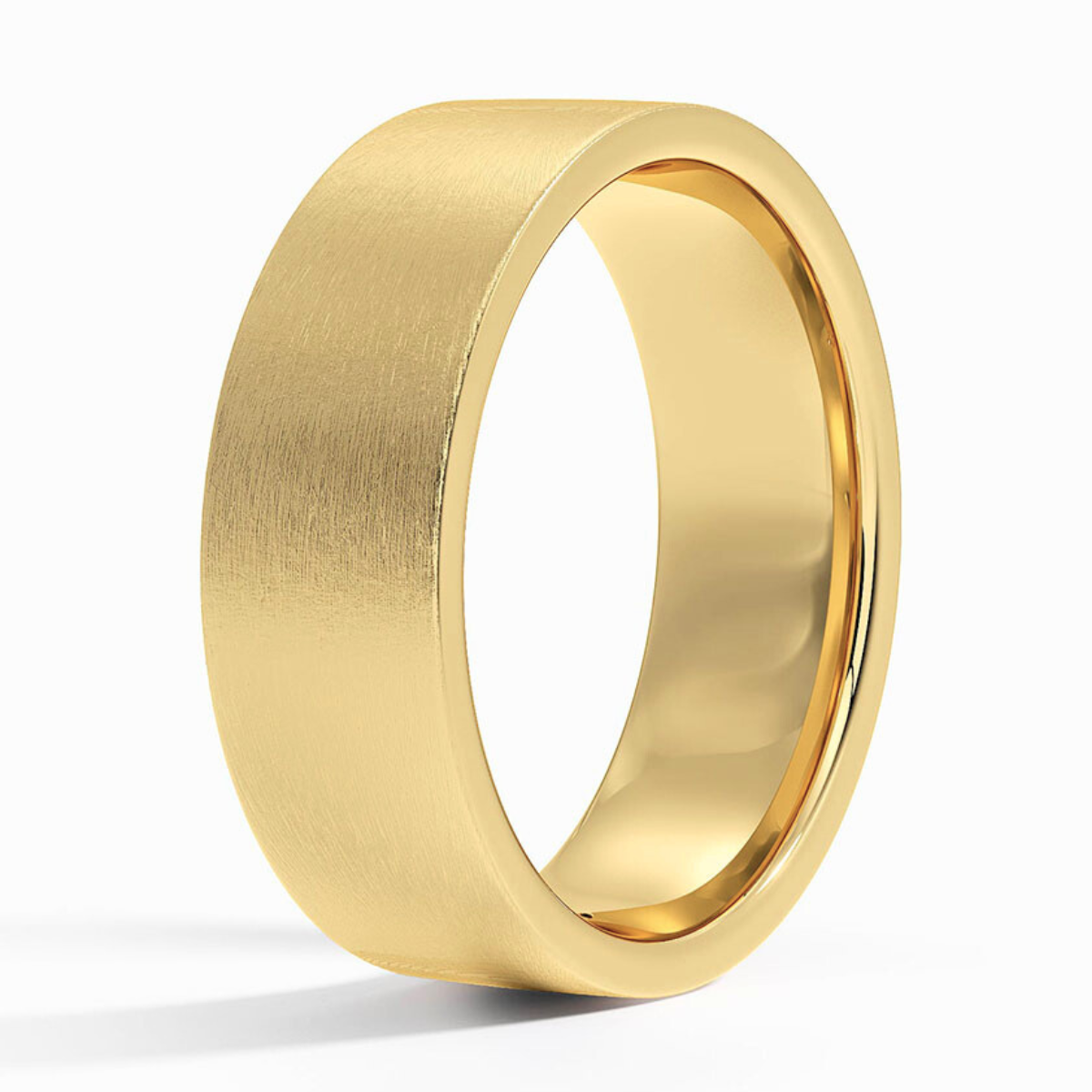 Men's 7mm Brushed Matte Cigar Wedding Band