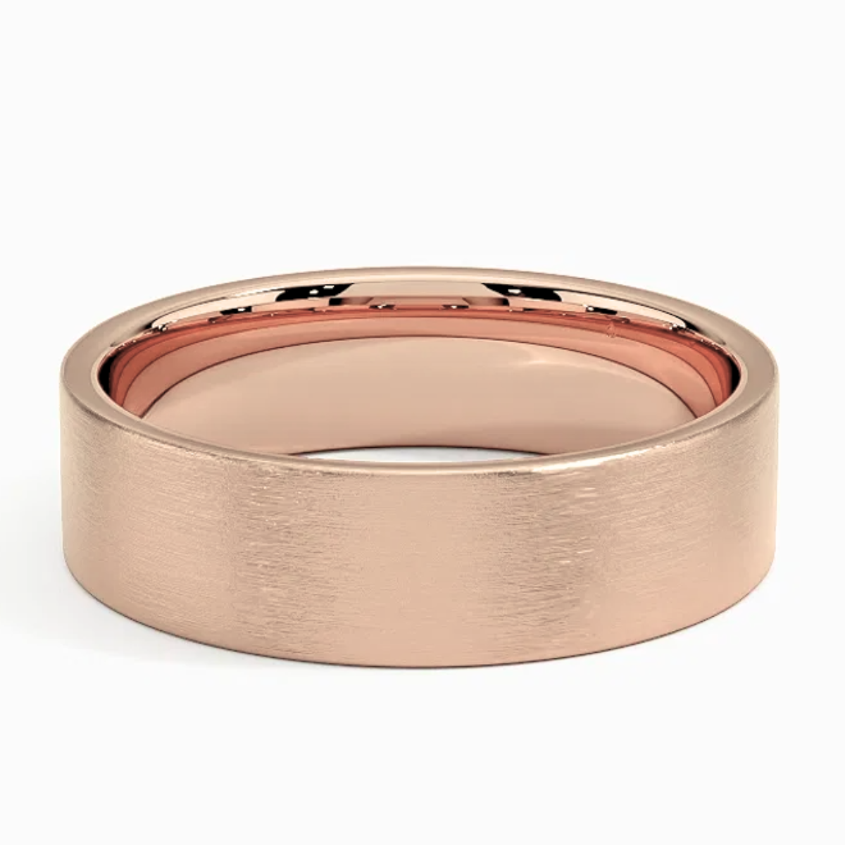Men's 7mm Brushed Matte Cigar Wedding Band