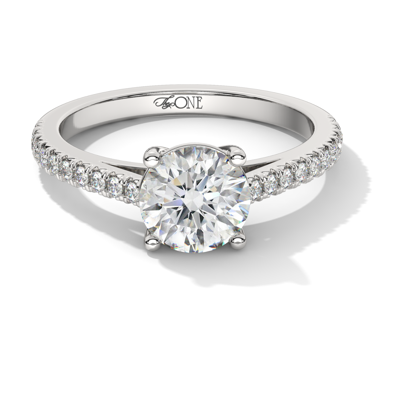 Round Pavé Engagement Ring