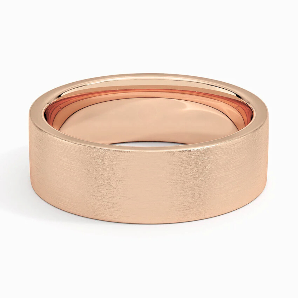 Men's 7mm Brushed Matte Cigar Wedding Band