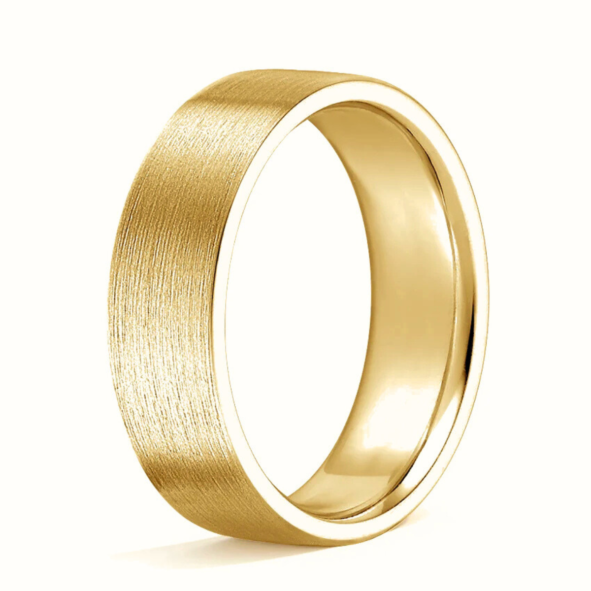 Men's 7mm Brushed Matte Cigar Wedding Band