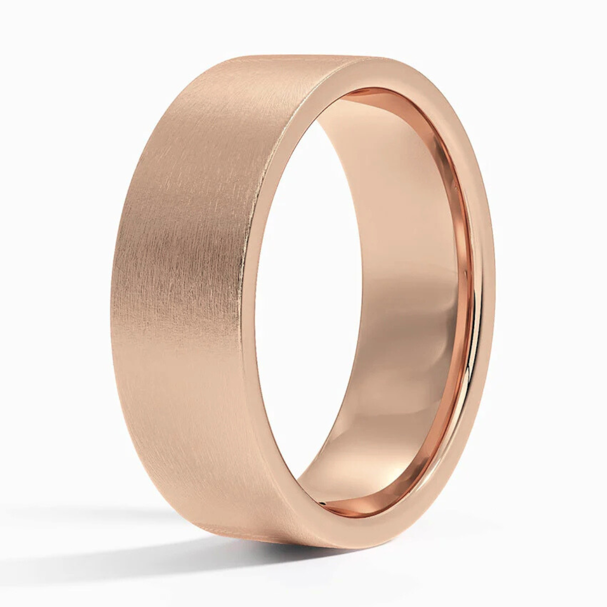 Men's 7mm Brushed Matte Cigar Wedding Band