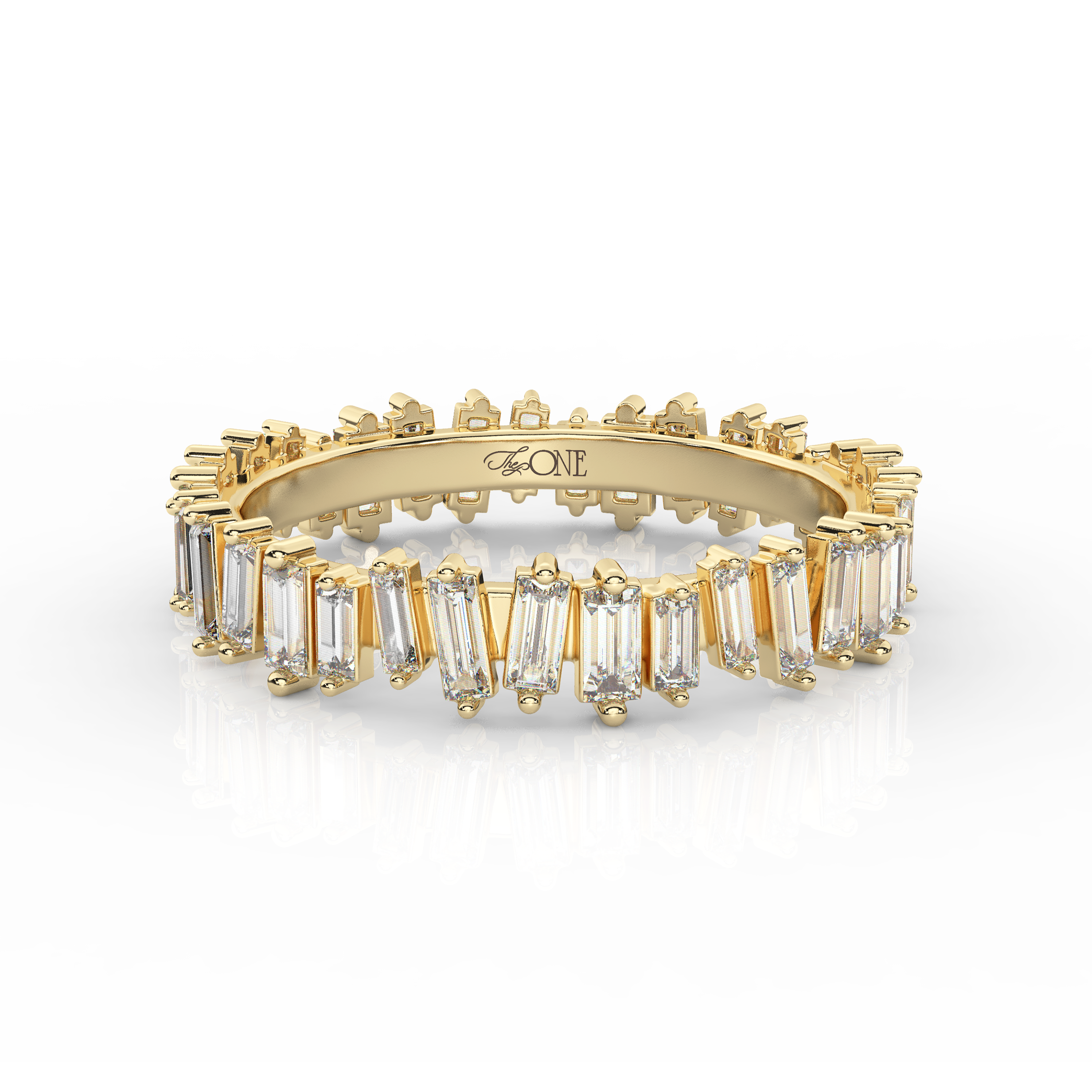 Baguette Diamond Band Yellow Gold