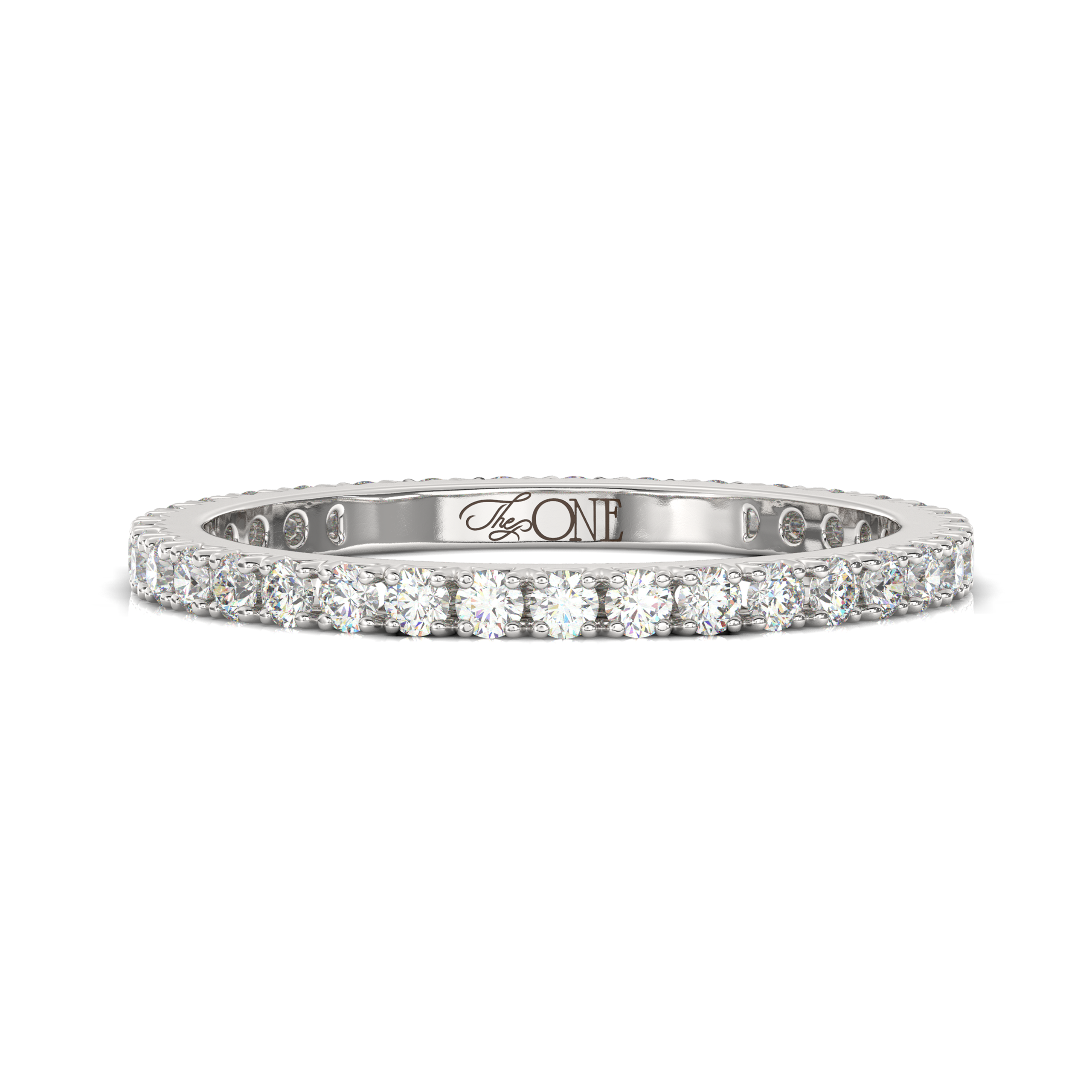 The One Diamonds Full Eternity Pave Band White Gold 
