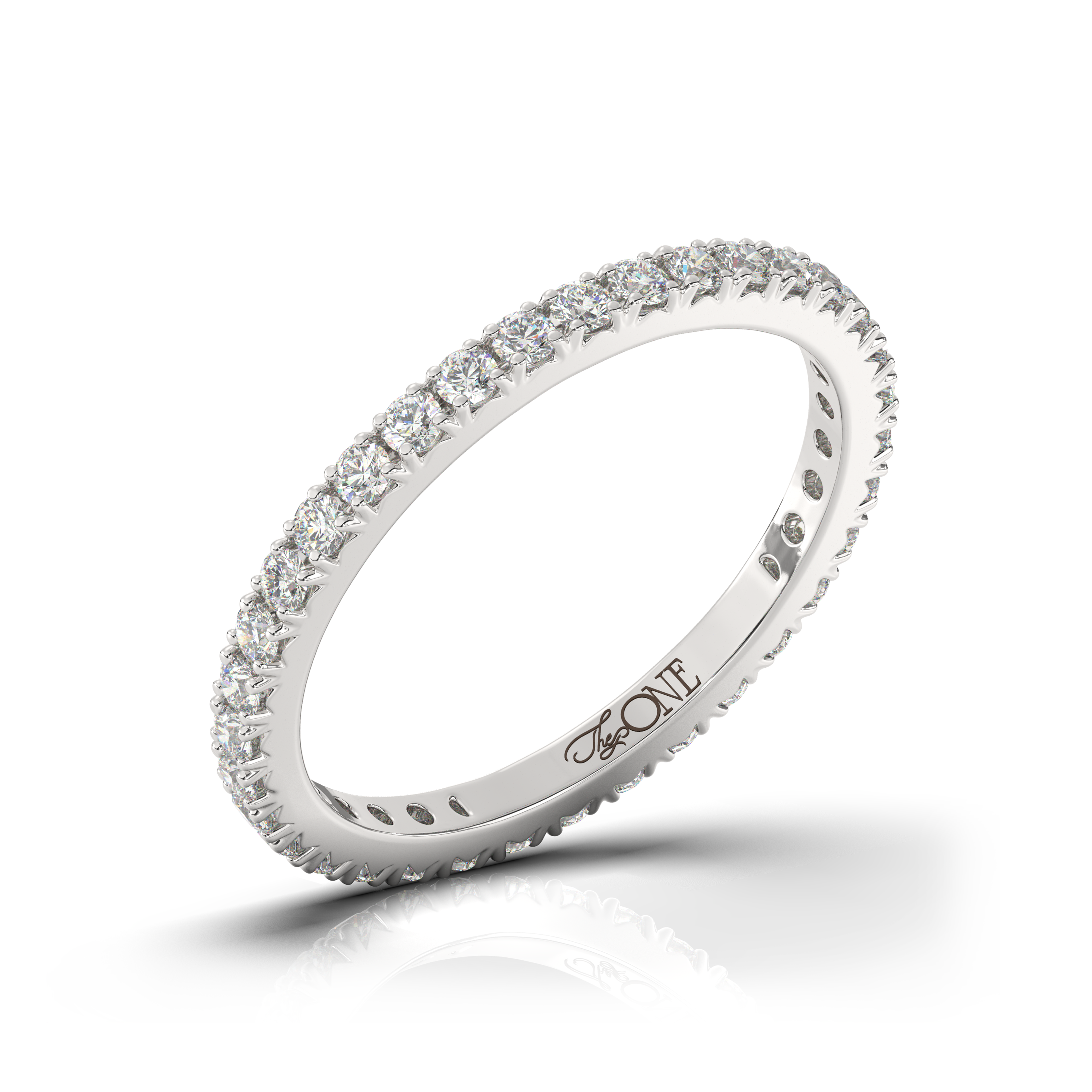 The One Diamonds Full Eternity Pave Band White Gold 