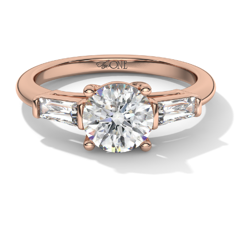 Classic Round & Baguette Trilogy Rose Gold