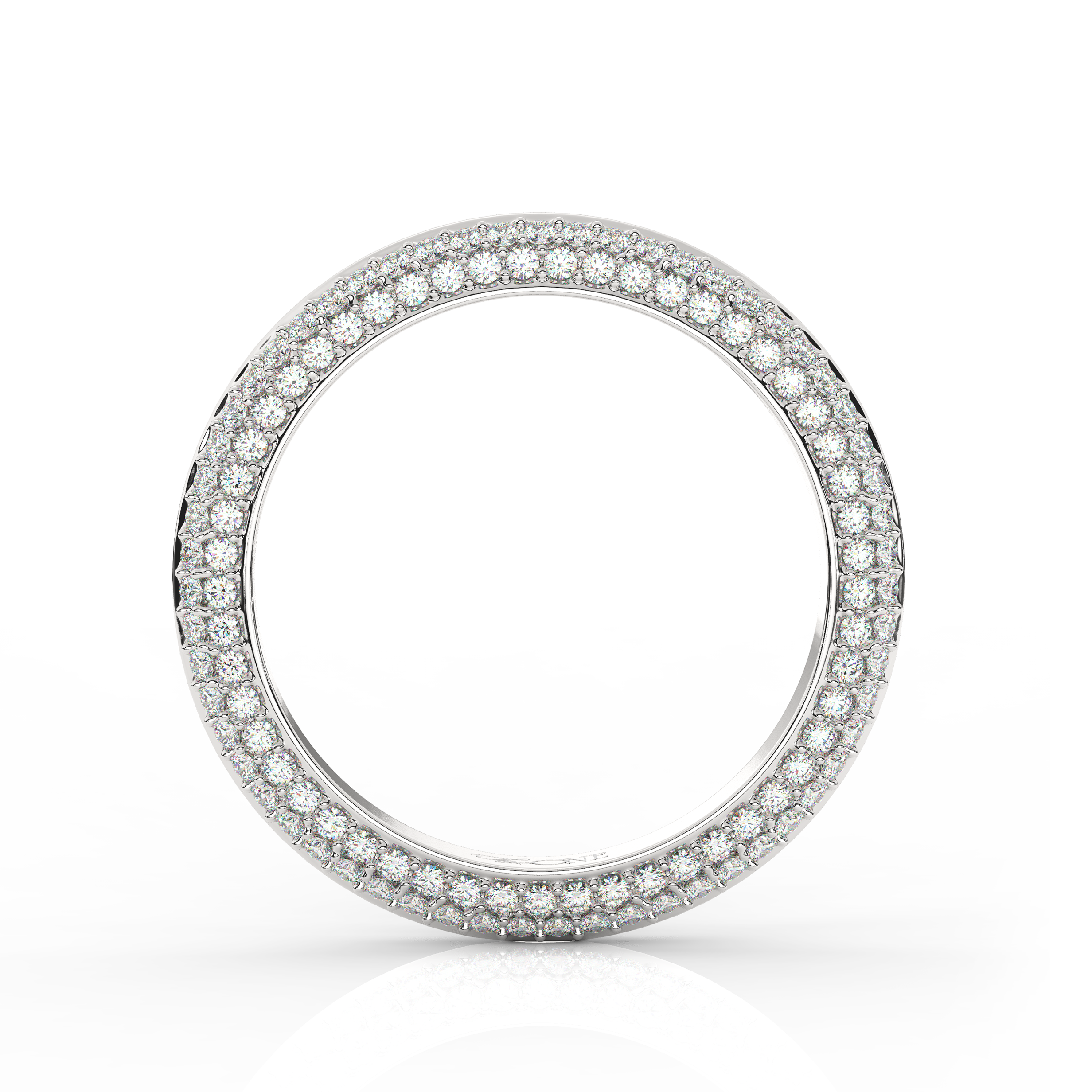 Classic Round Knife-Edge Diamond Band White Gold