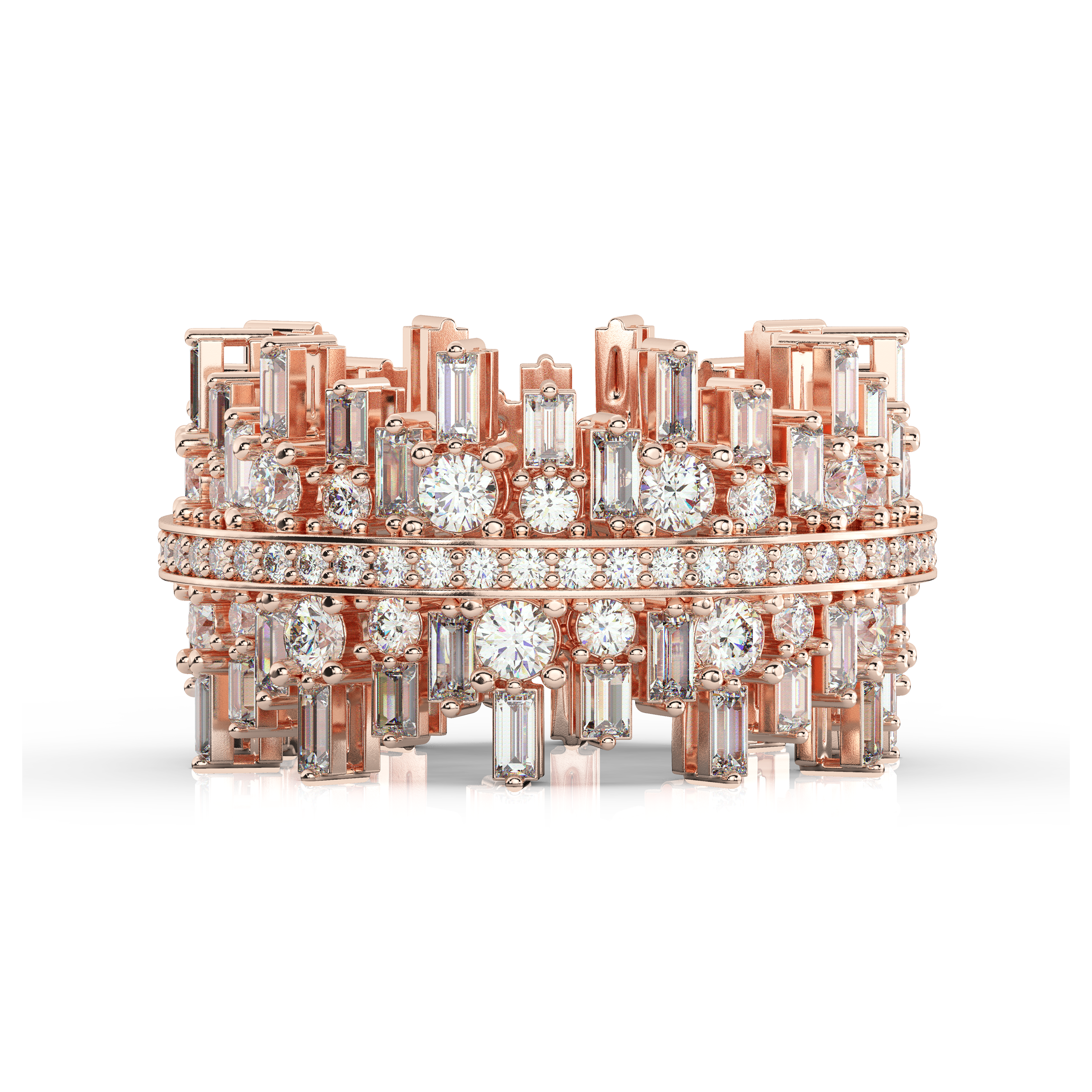 Crown Style Dress Ring Rose Gold