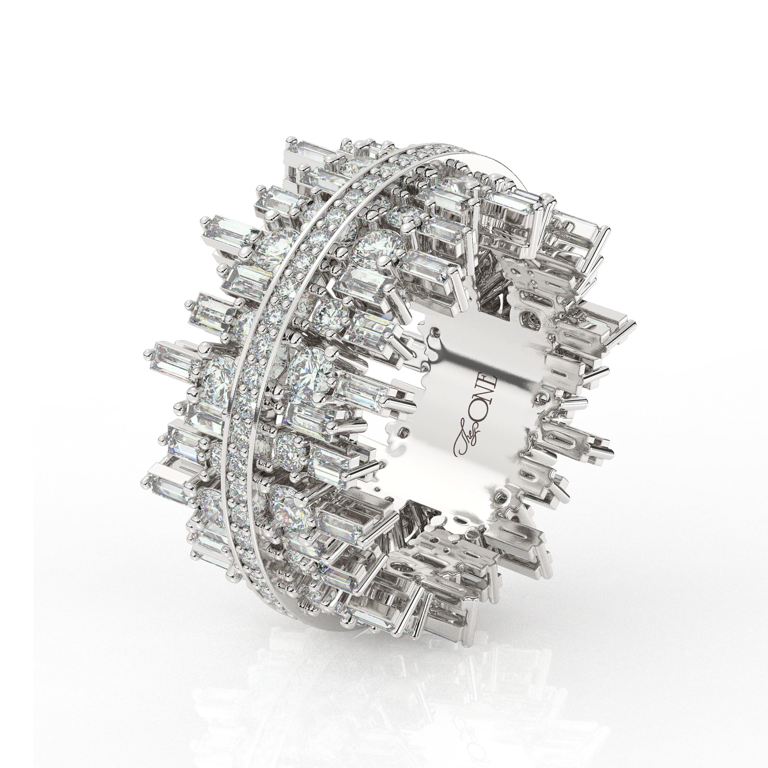 Crown Style Dress Ring White Gold