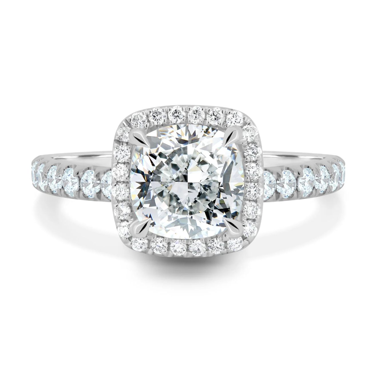 Cushion Halo on a Pavé Band