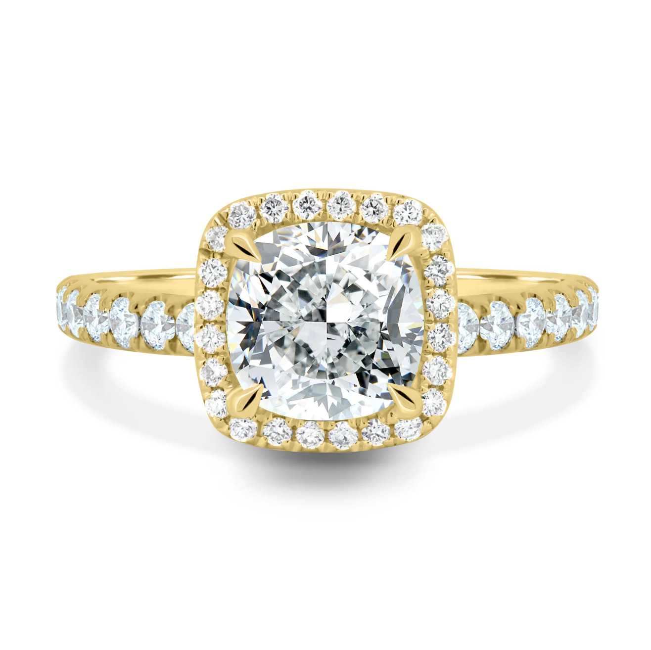 Cushion Halo on a Pavé Band