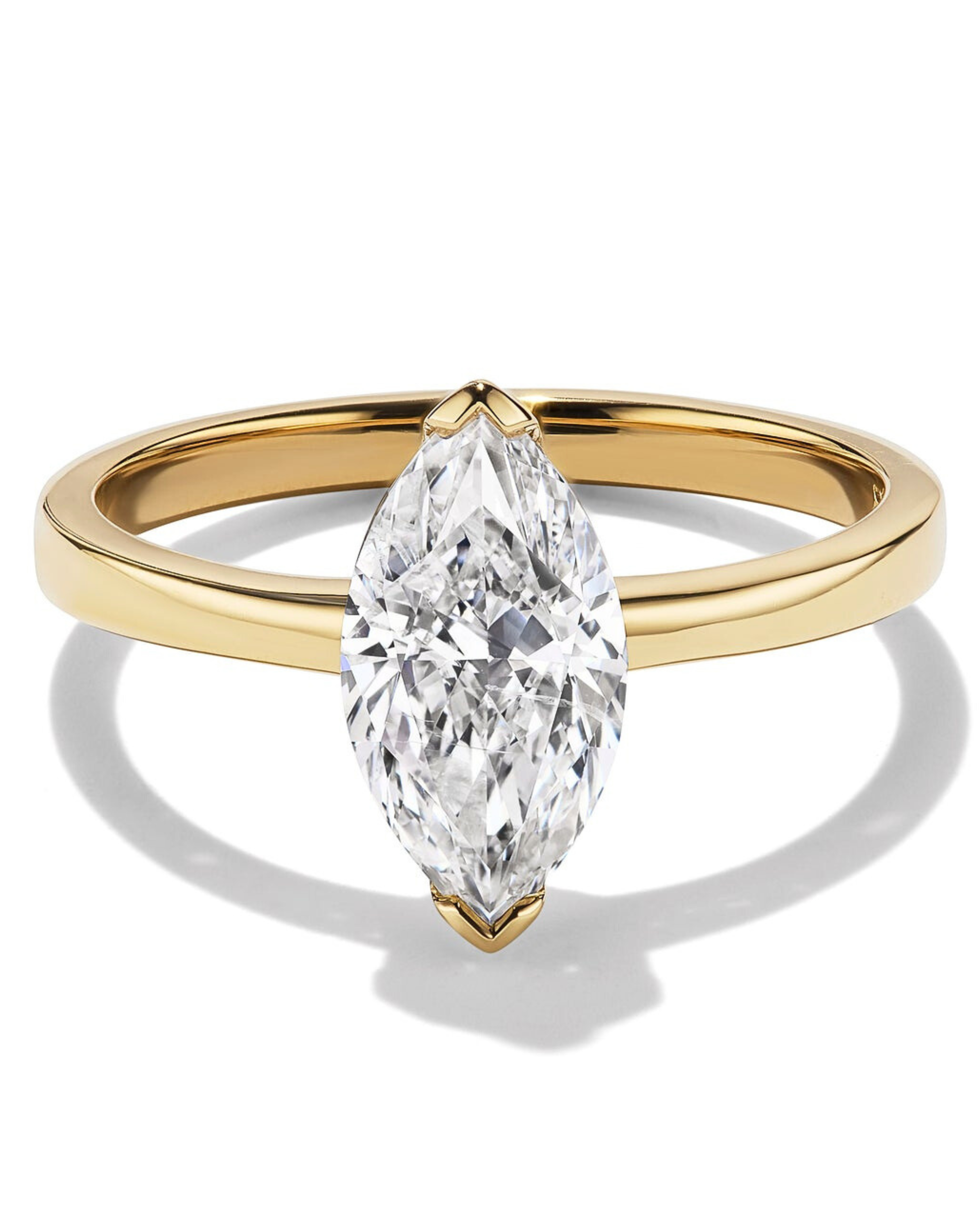 Marquise Solitaire Engagement Ring  Yellow Gold