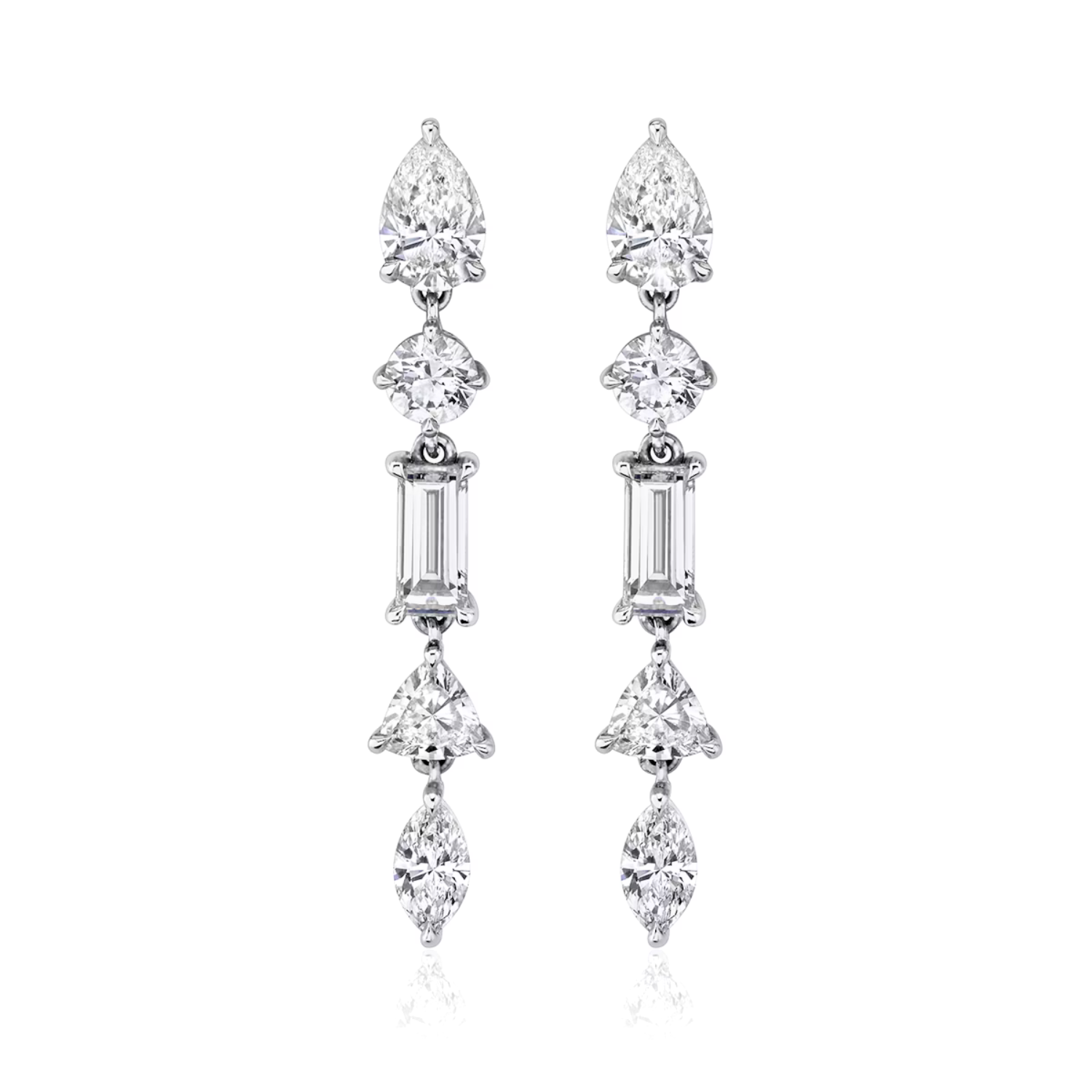 Multi Drop Earrings Platinum