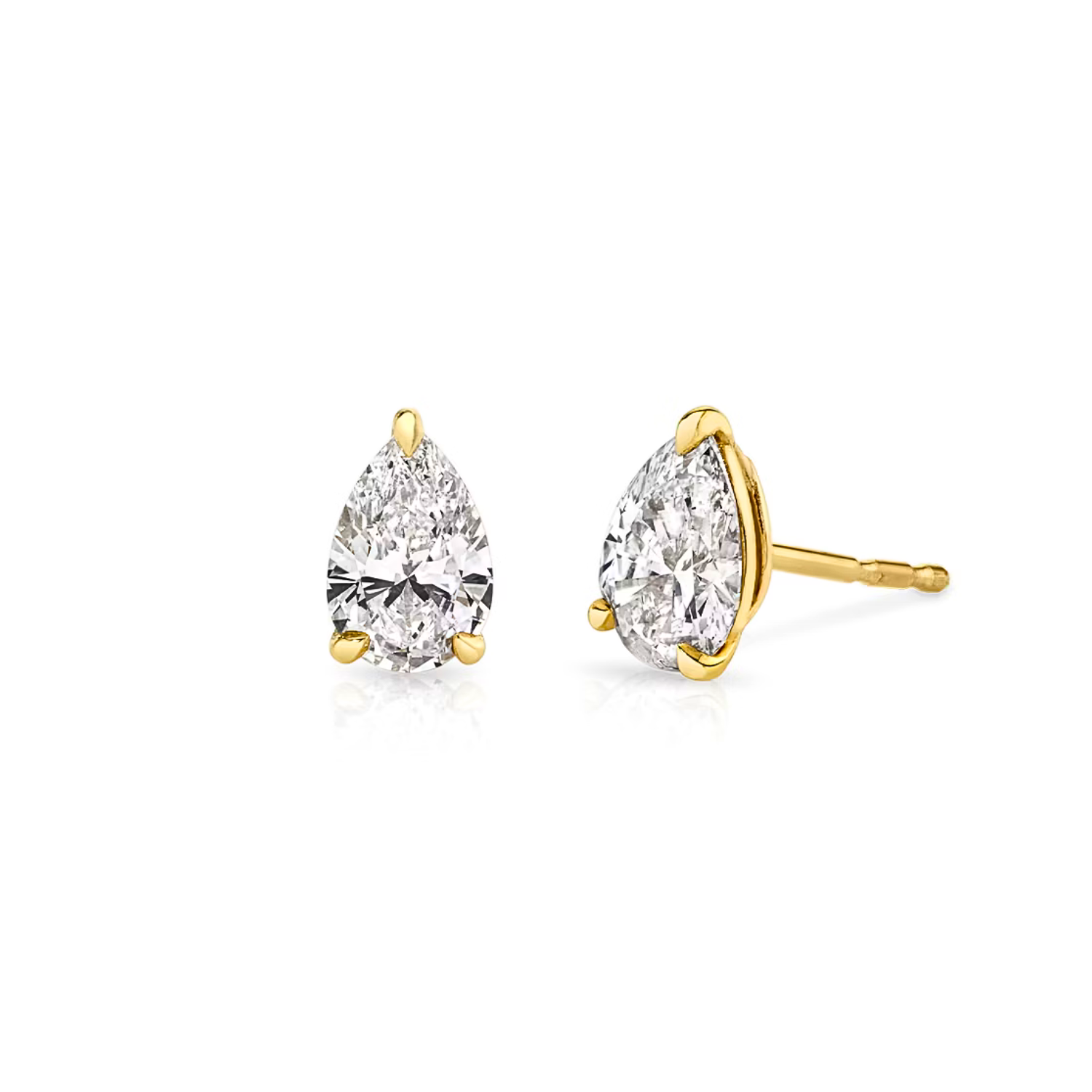 Pear Cut Diamond Stud Earrings White Gold