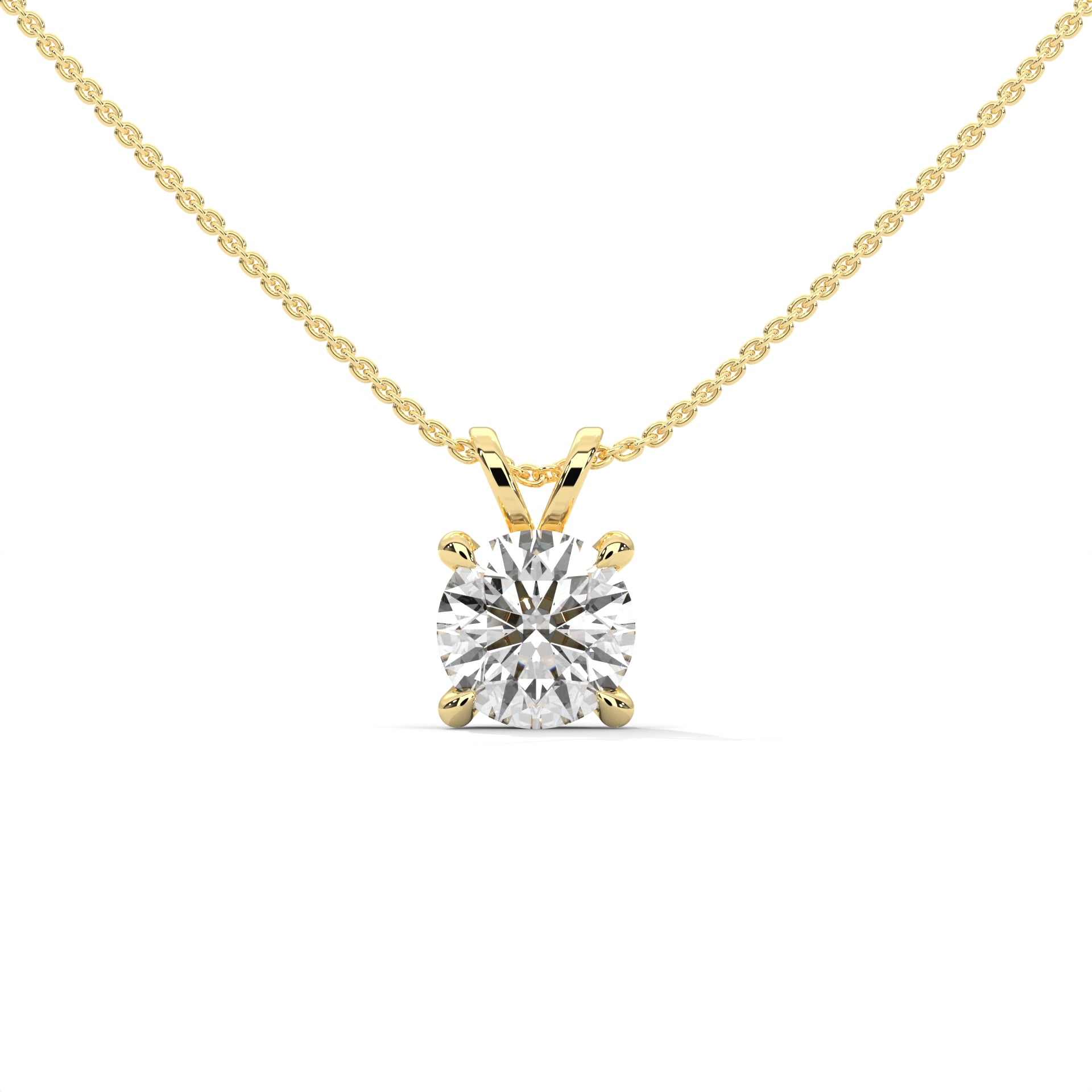 Round Brilliant Pendant Yellow Gold