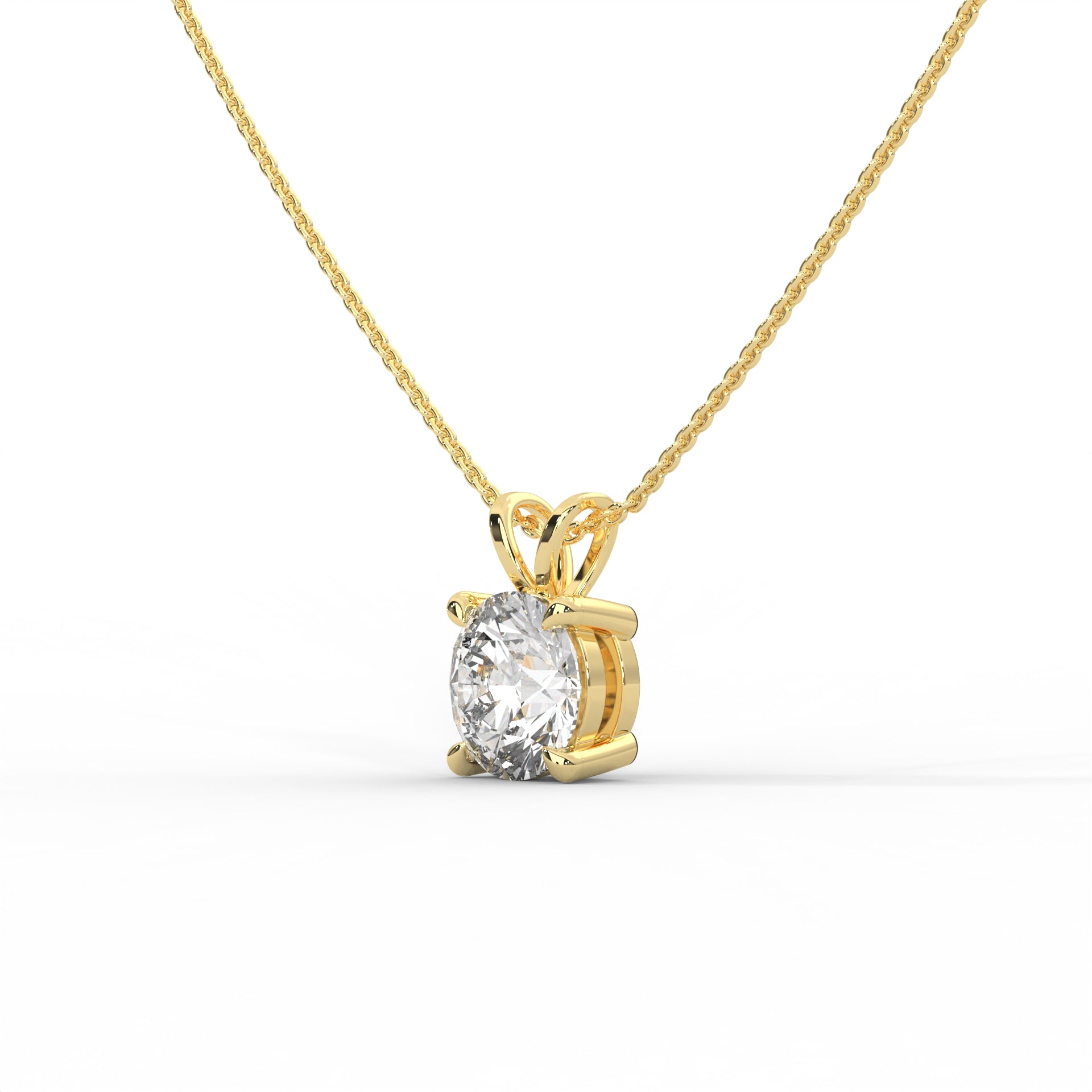 Round Brilliant Pendant Yellow Gold
