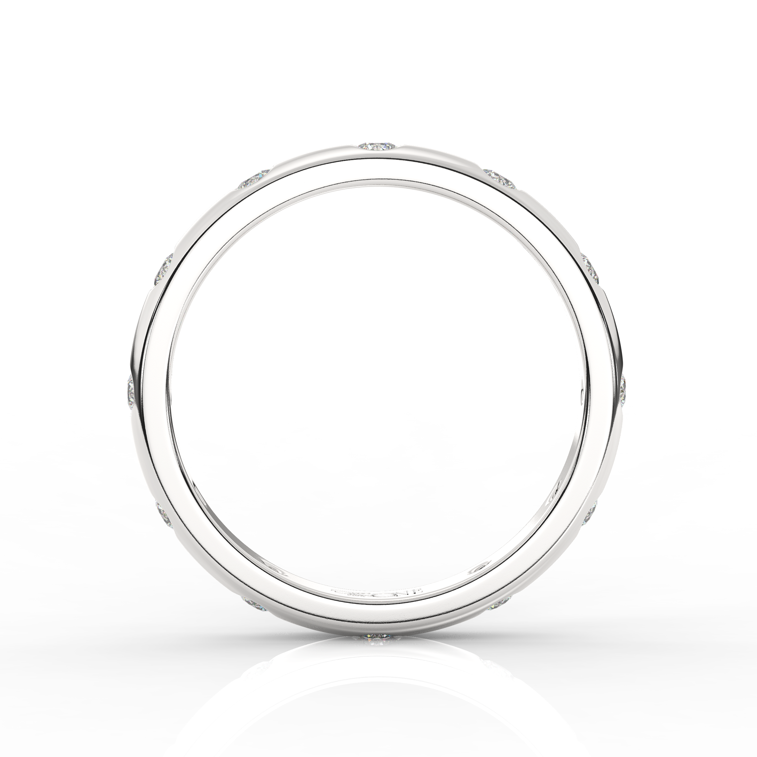 Round Diamond Band White Gold