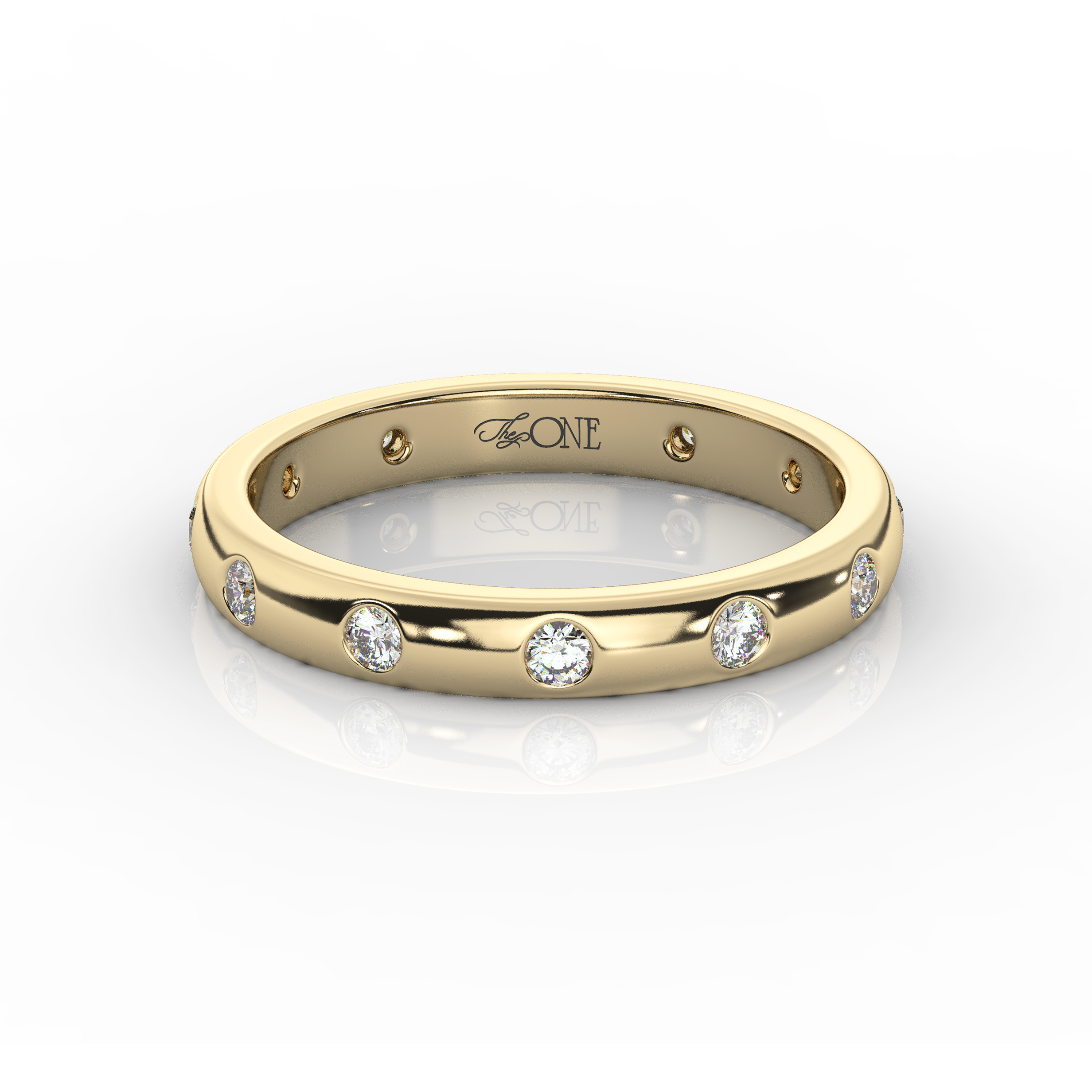 Round Diamond Band Yellow Gold