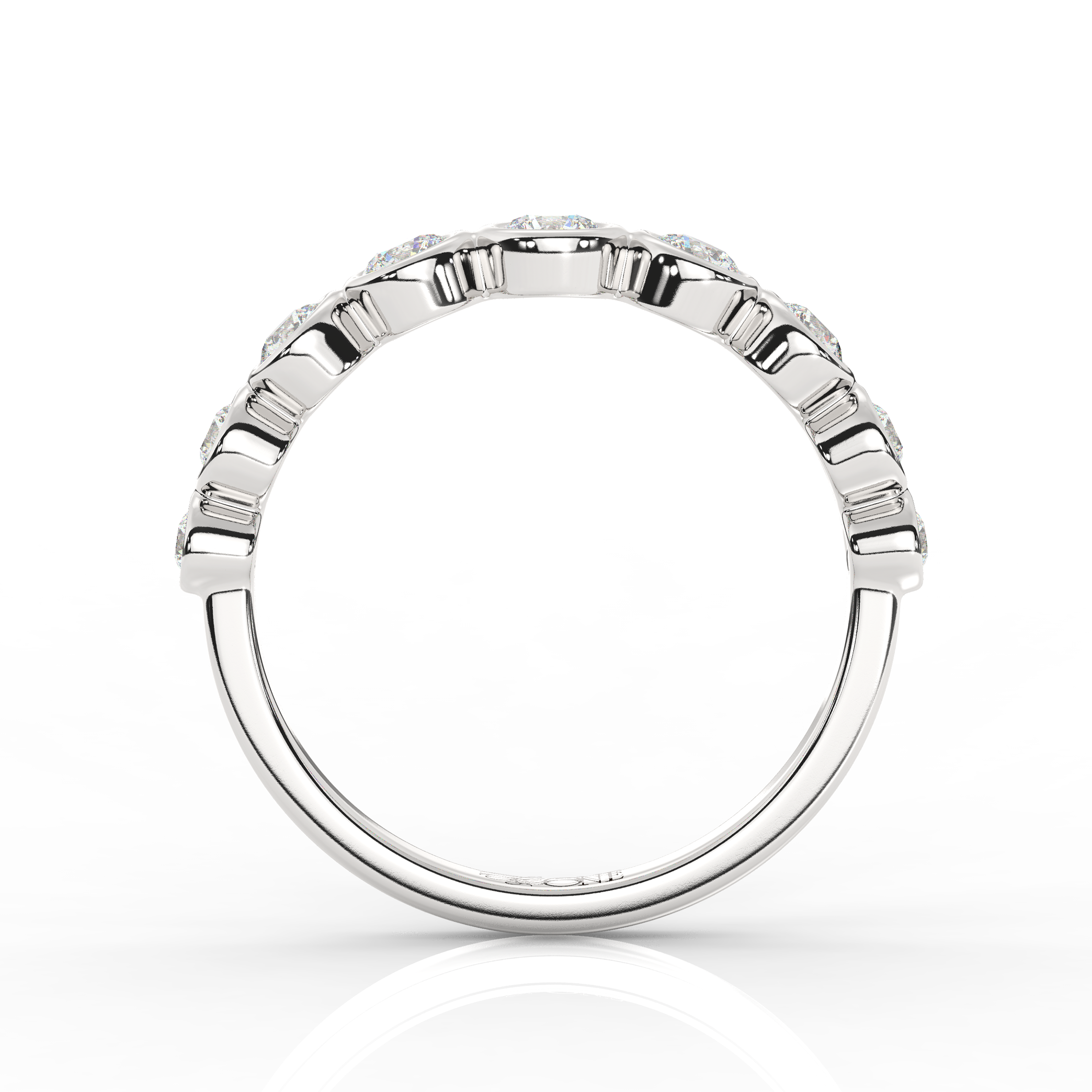Round Diamond Bezel Set Ring White Gold