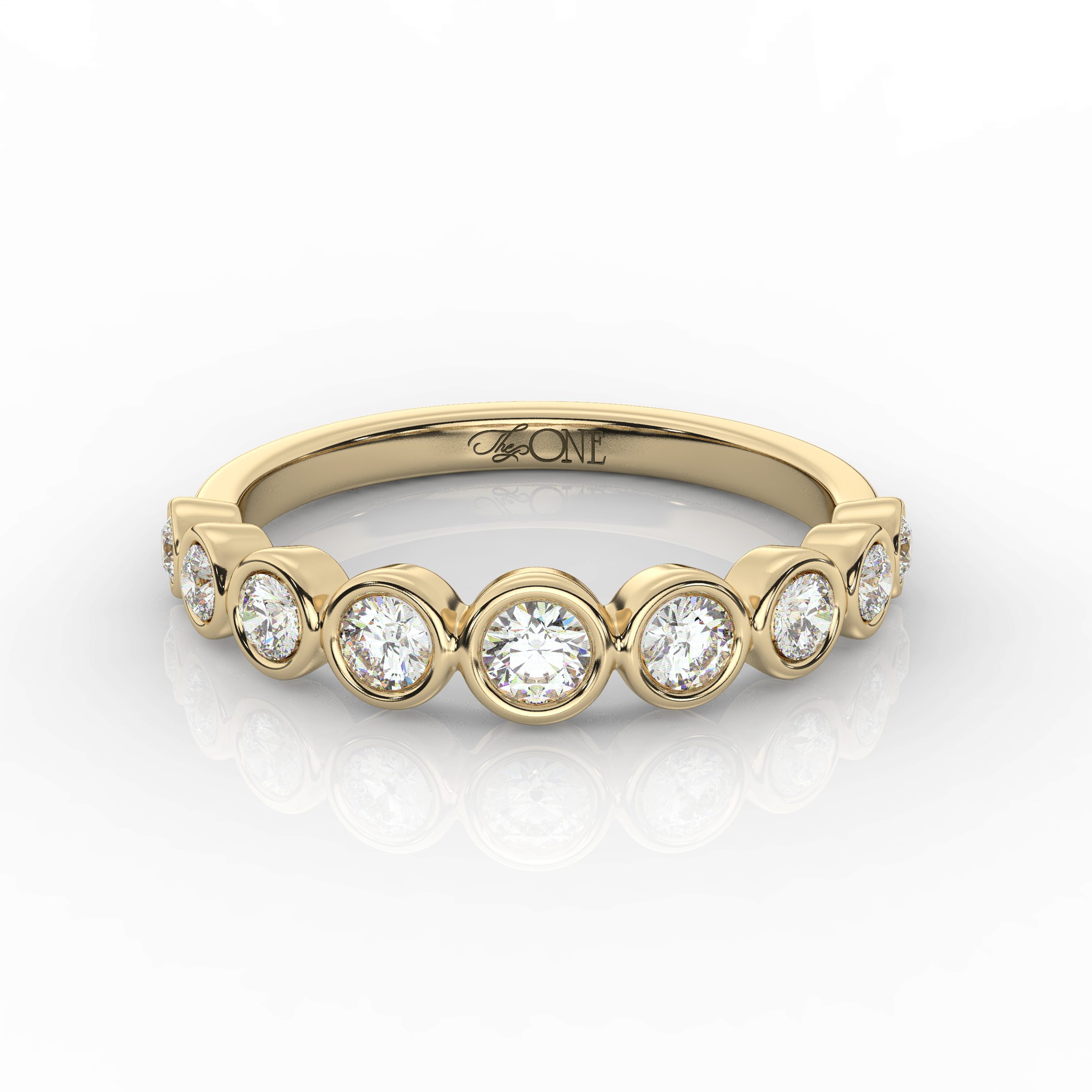 Round Diamond Bezel Set Ring Yellow Gold