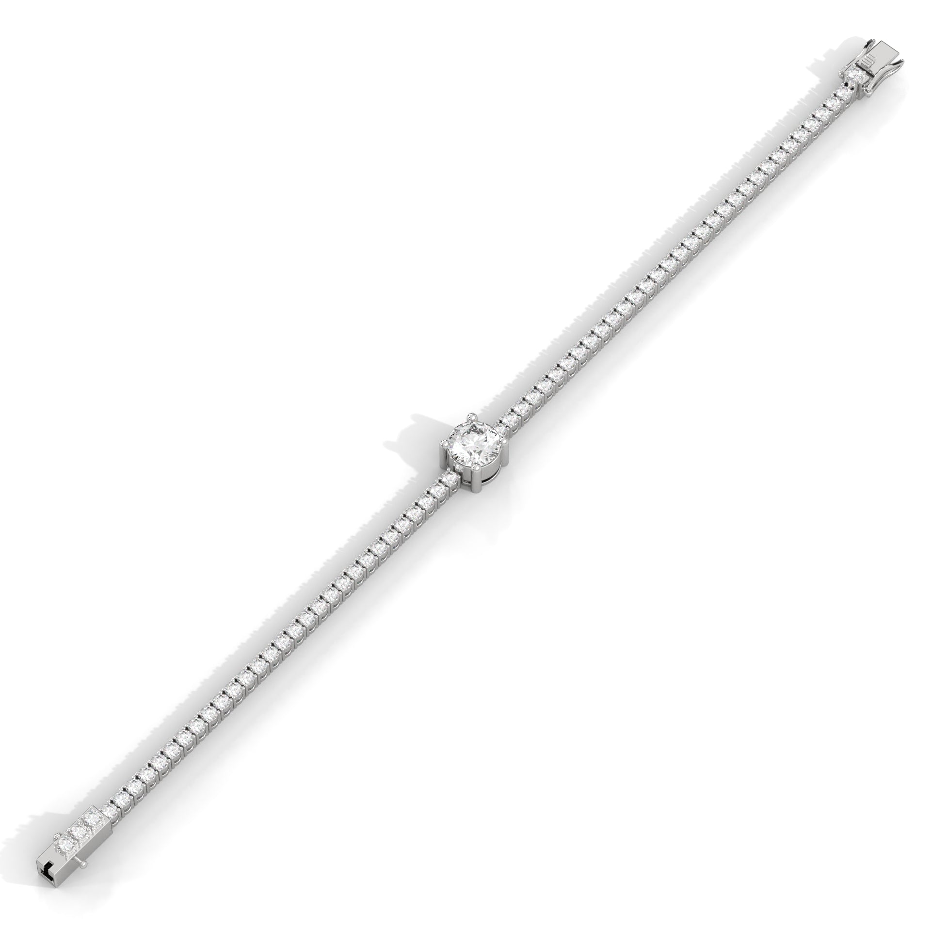 Round Diamond Round Tennis Bracelet Platinum